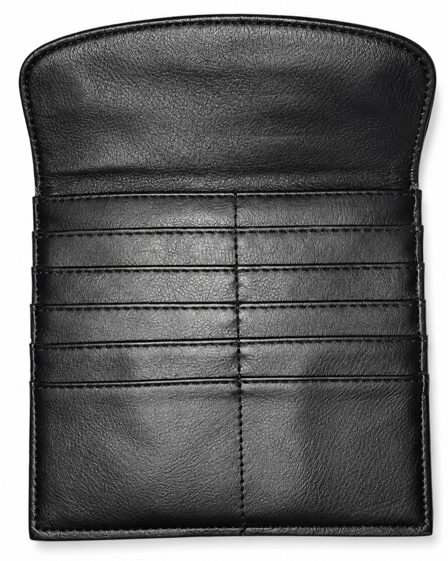 Black Leather Credit Card Holder Wallet RFID Blocking Slim Front Pocket Unisex
