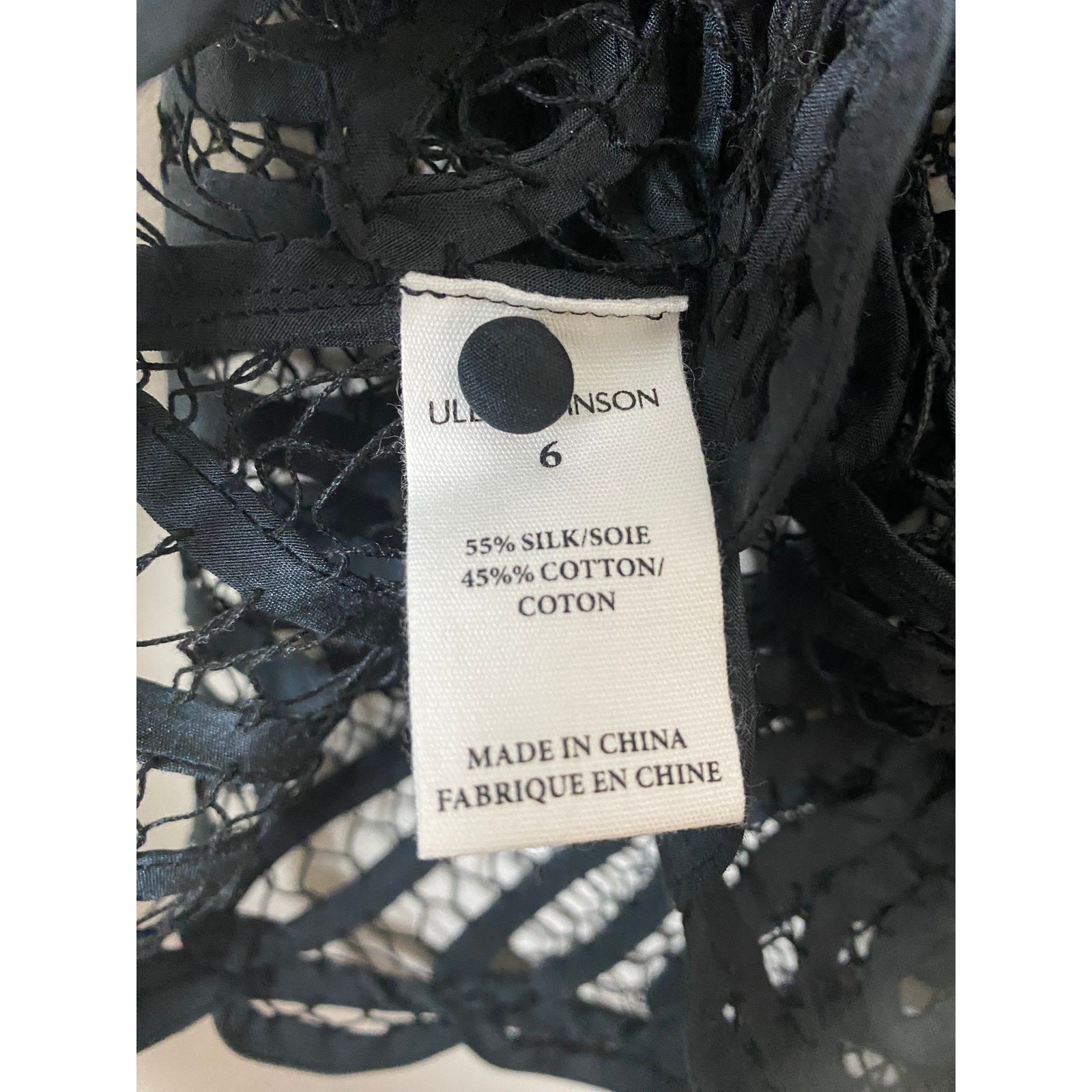 ULLA JOHNSON TOP 6 SHEER BLACK SILK RIBBON LACE EDGY GRUNGE FAIRY WHIMSIGOTH