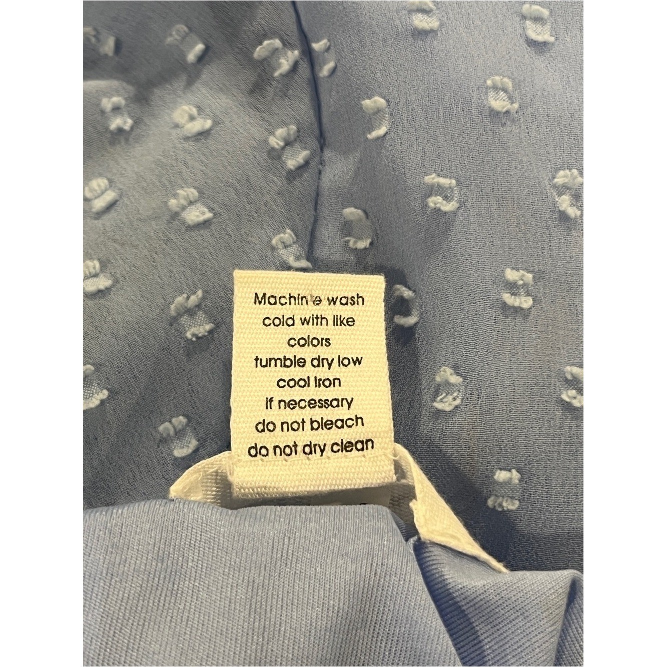 Japan Light Blue Swiss Dot long sleeves fake Wrap mini Dress size large