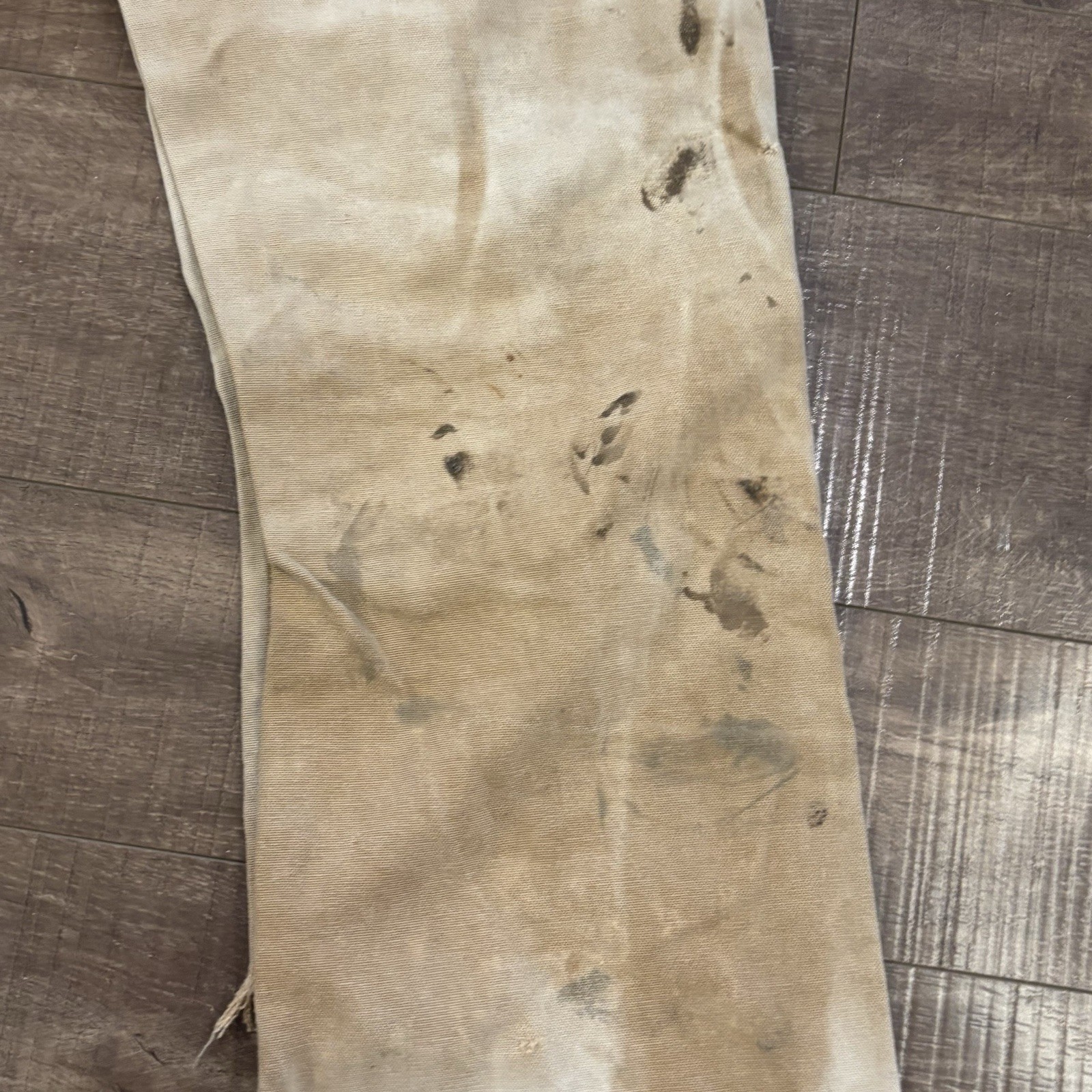 CARHARTT Double Knee CARPENTER PANTS 32X34 B136 BRN Tan THRASHED vtg FADED F6