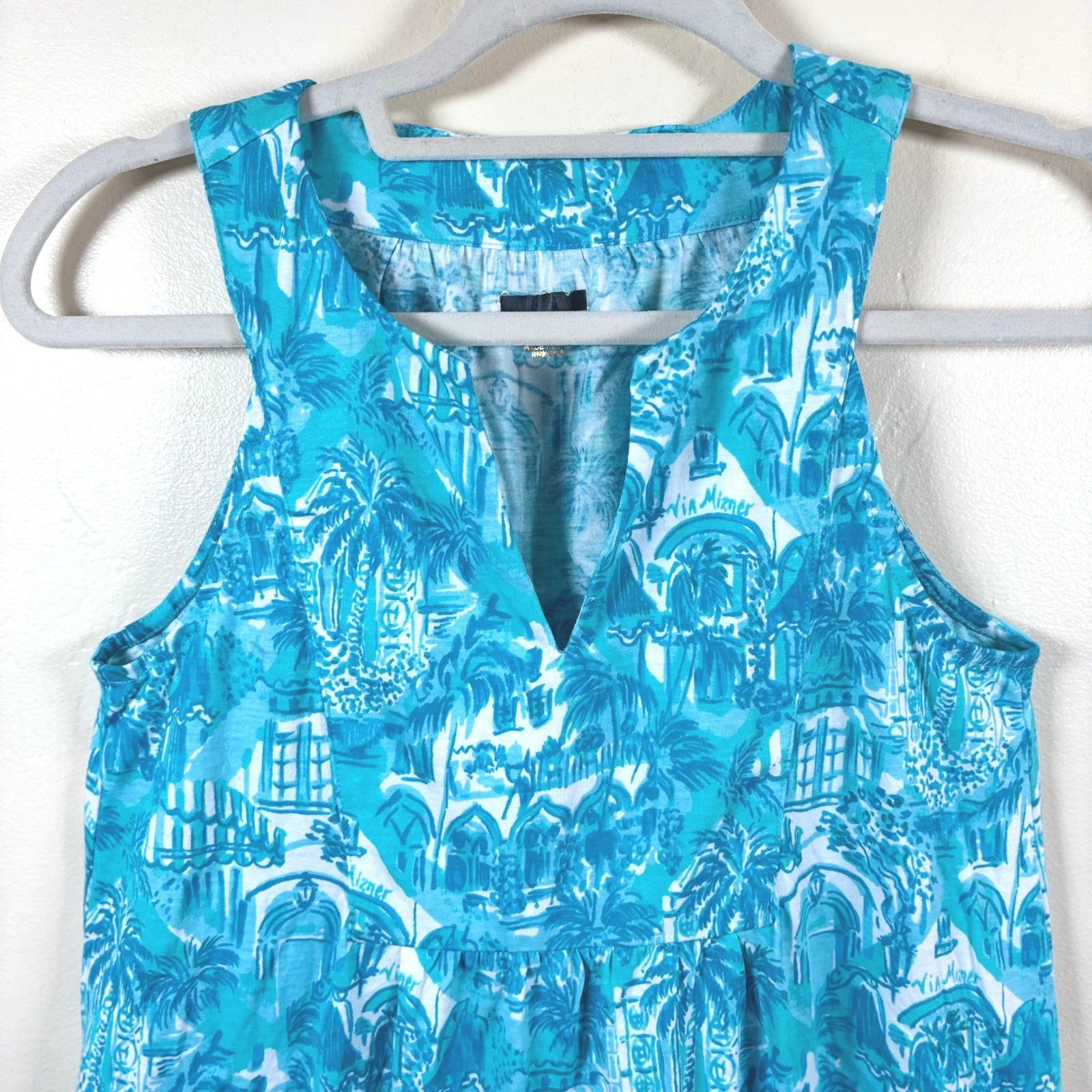 Lilly Pulitzer Lindy Dress Amalfi Blue Sunny State of Mind Sleeveless XS NWOT