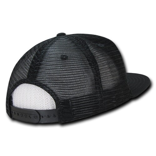 7 Panel Trucker Hat – Black 100% Cotton Cap (Decky 1133-BLK, New with Tags)