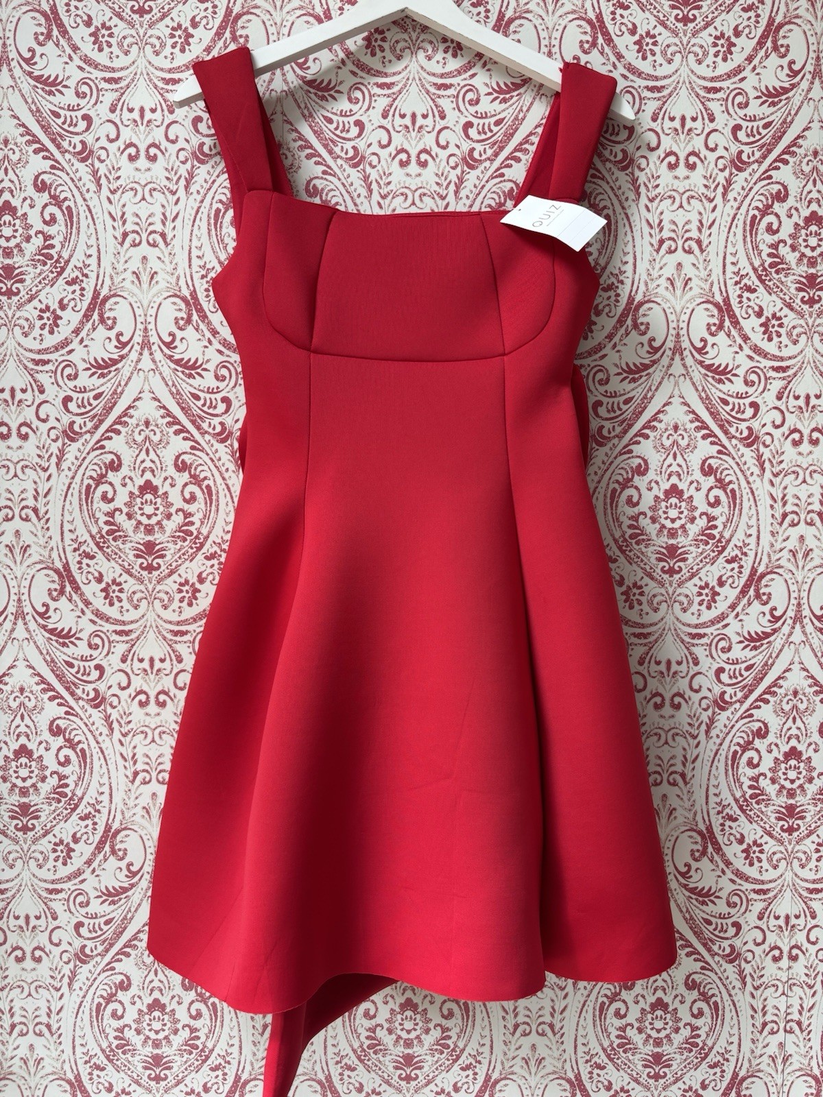 Quiz Big Red Bow Skater Dress Size 10 New With Tags