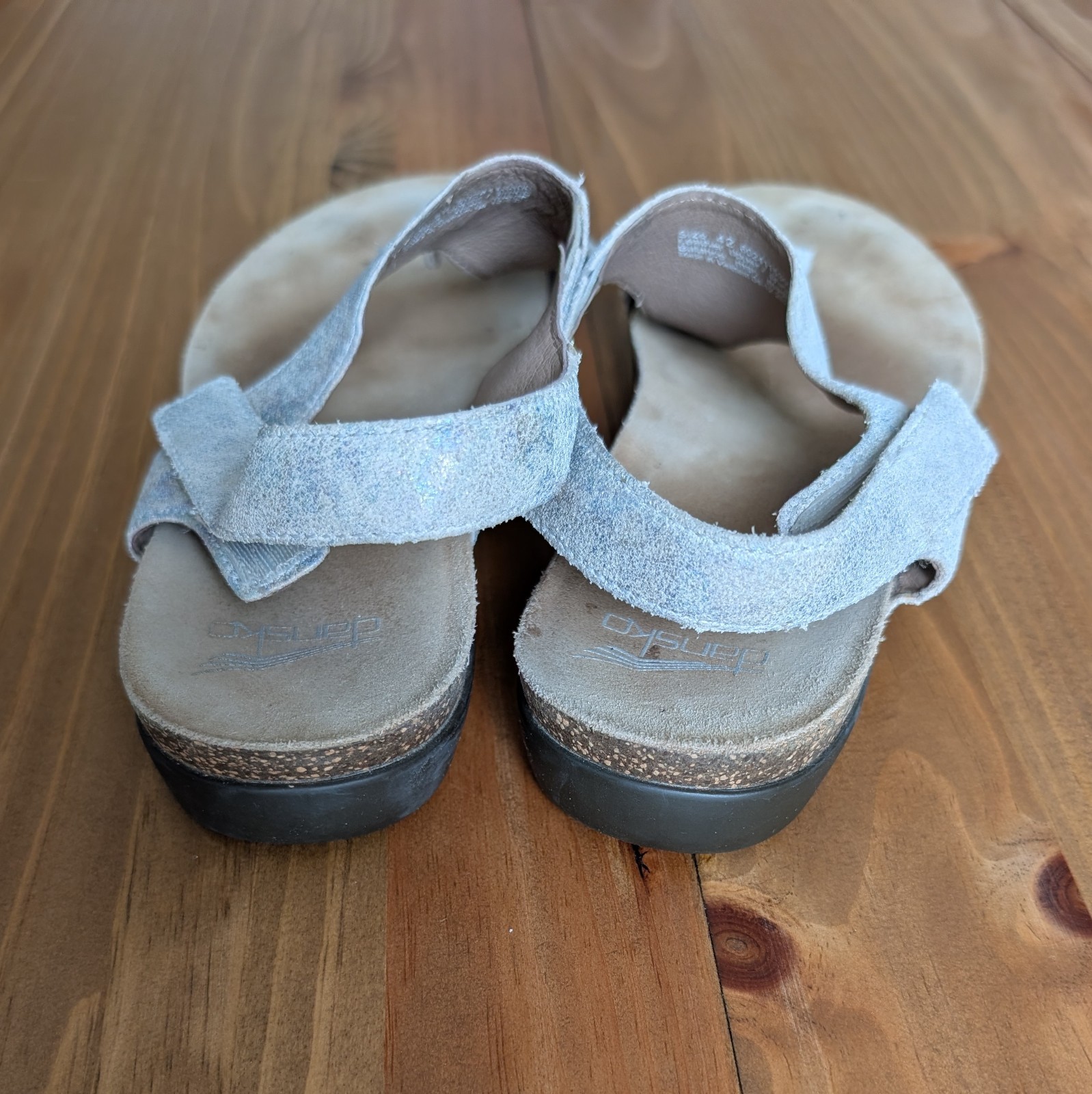 Dansko Reece Sandals Womens 42 US 11.5-12 Leather Toe Loop Pearl Iridescent