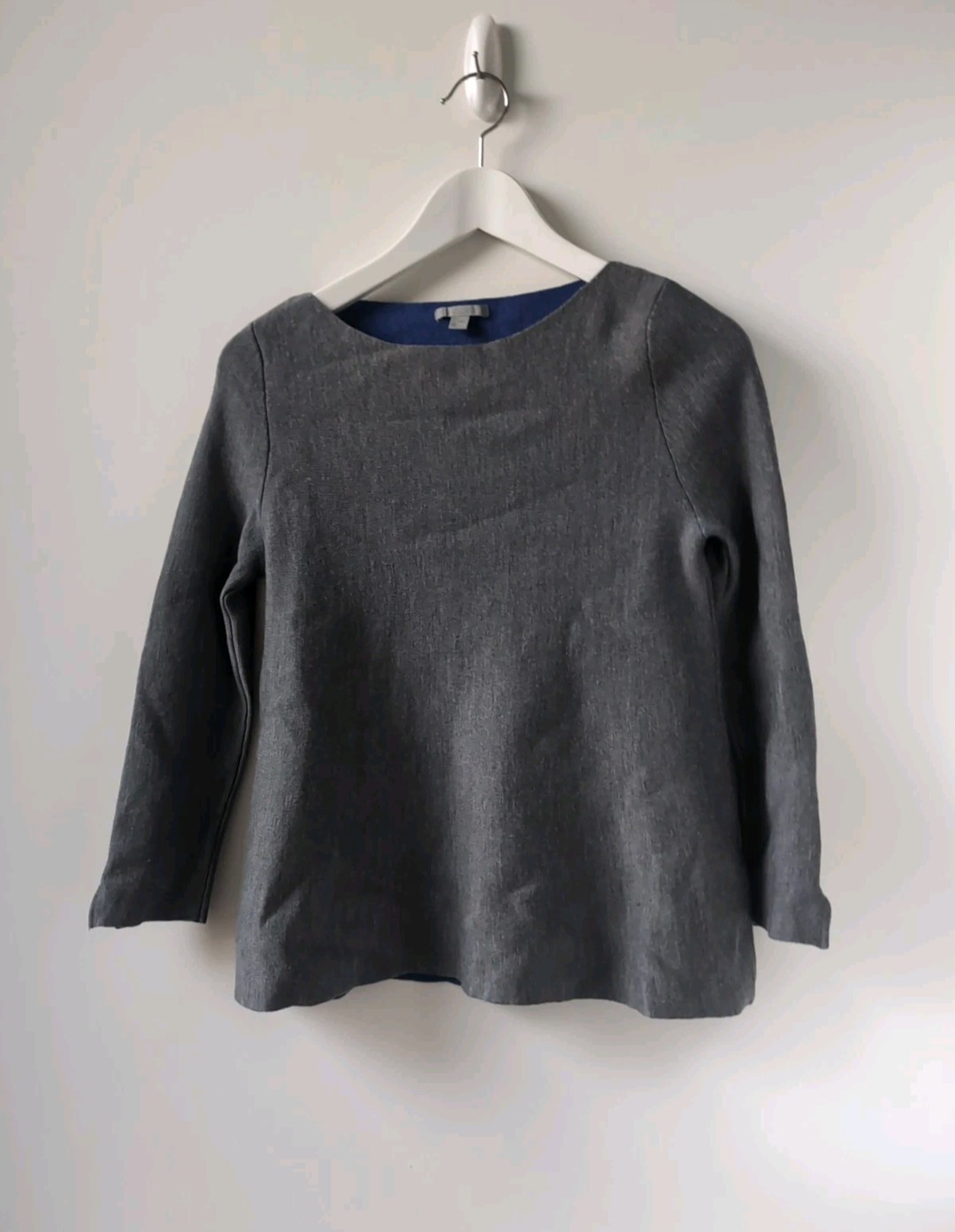 COS Sweater Size S AU 8 10 Grey Wool Blend Long Sleeve Jumper Cosy Classic
