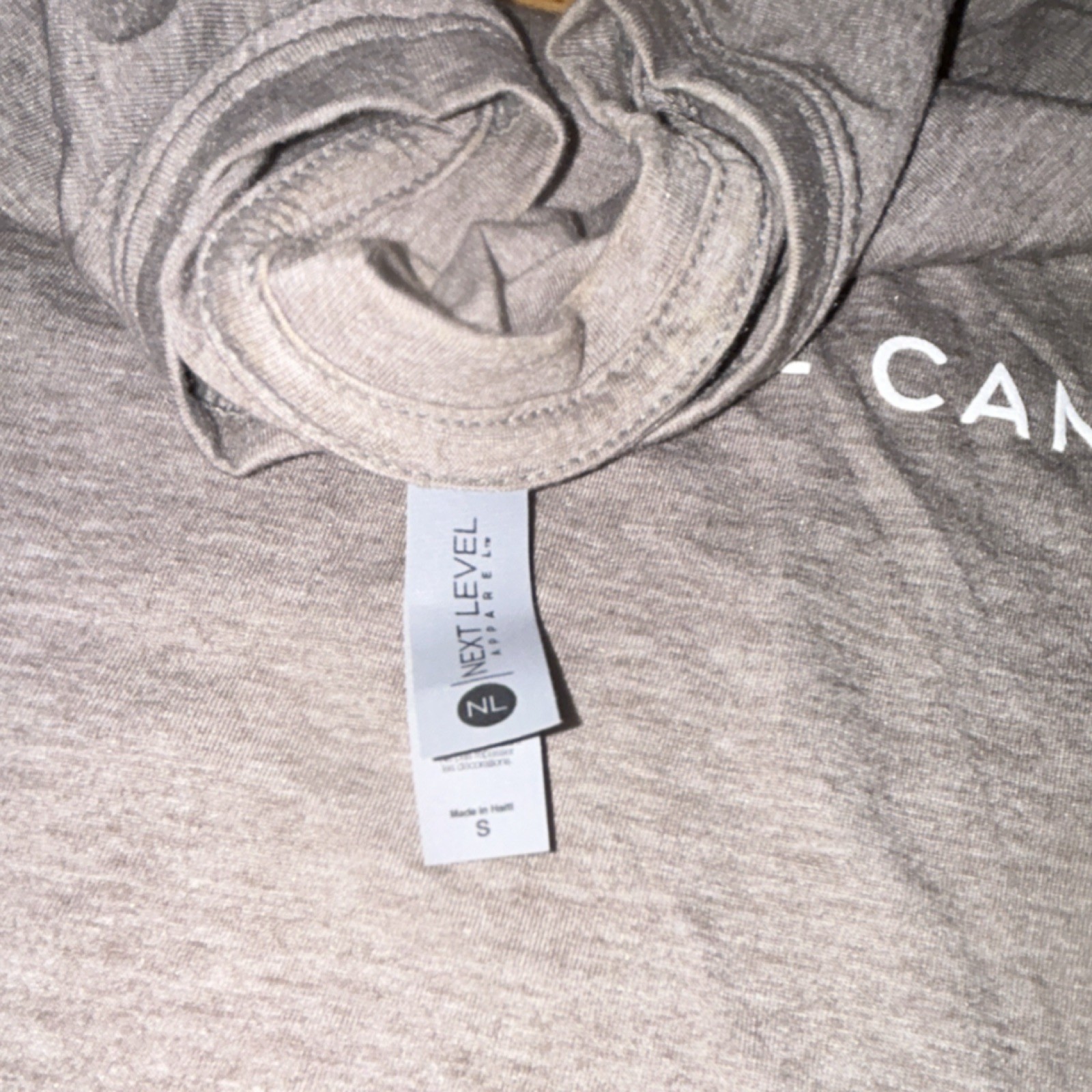 Next Level Apparel Inspirational Graphic Men’s T-Shirt Gray Crew Neck S