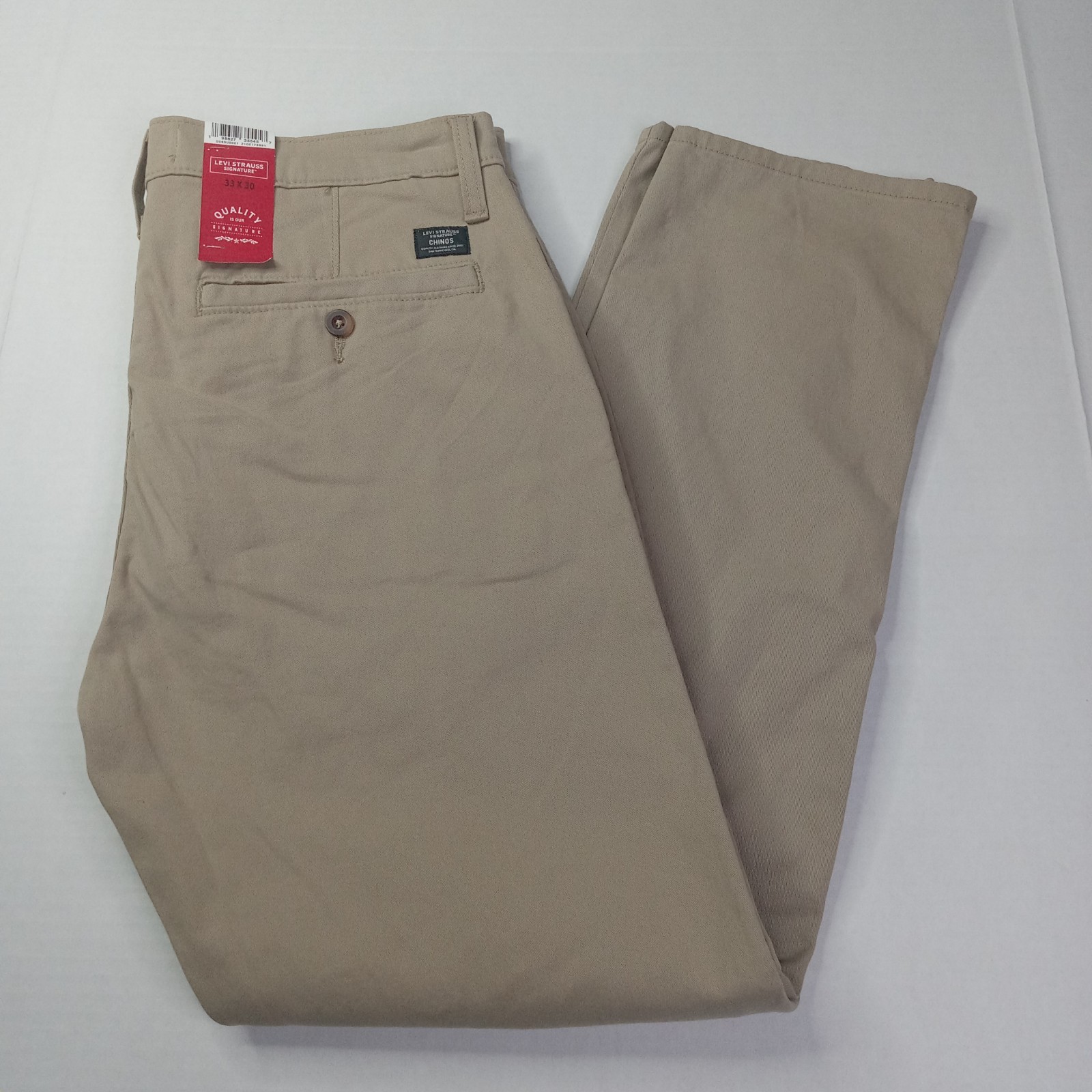 Levi Strauss Signature Essential Straight Leg Chino Pants Men’s Size 33×30 Khaki