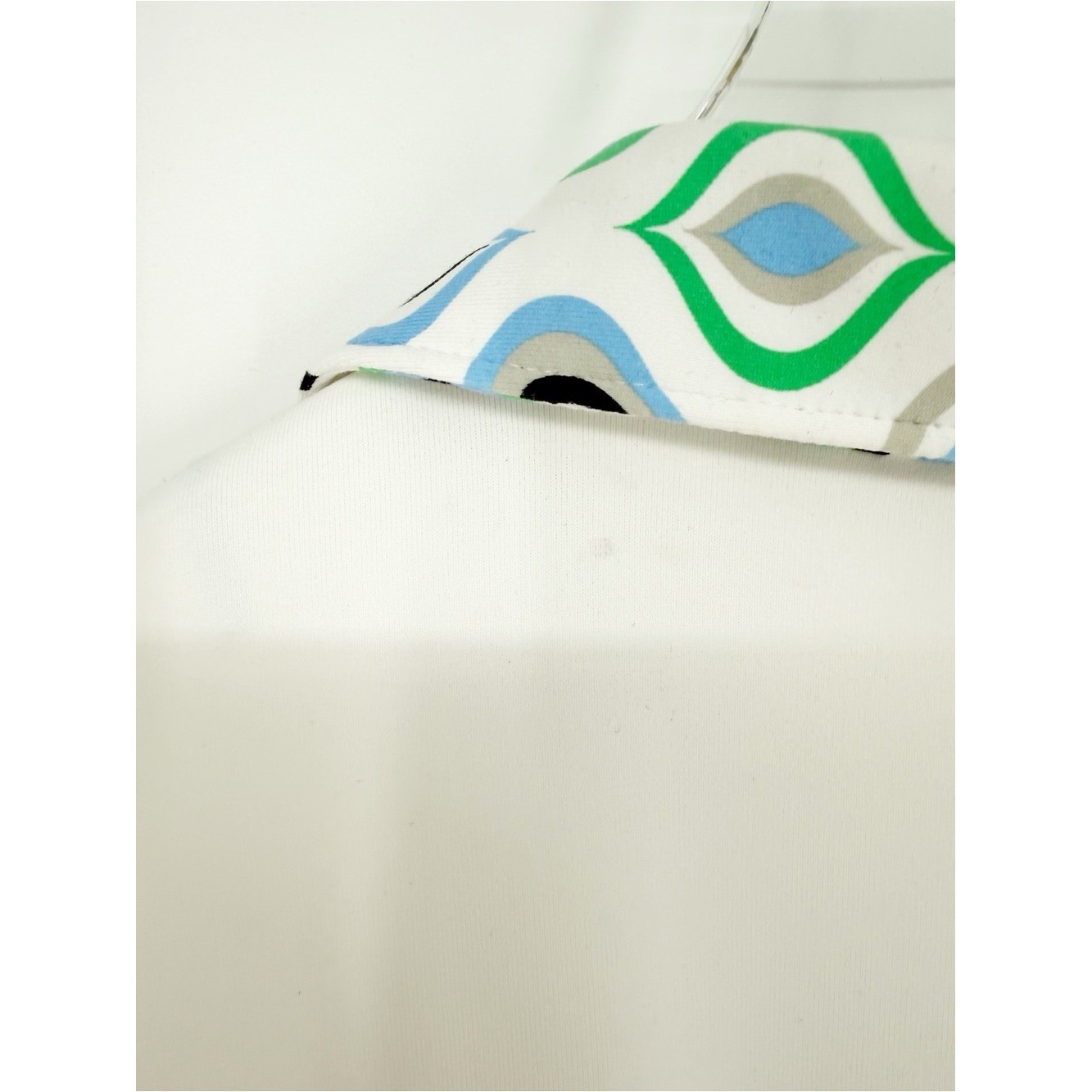 J. McLaughlin Contrast Collar Pullover Top M White