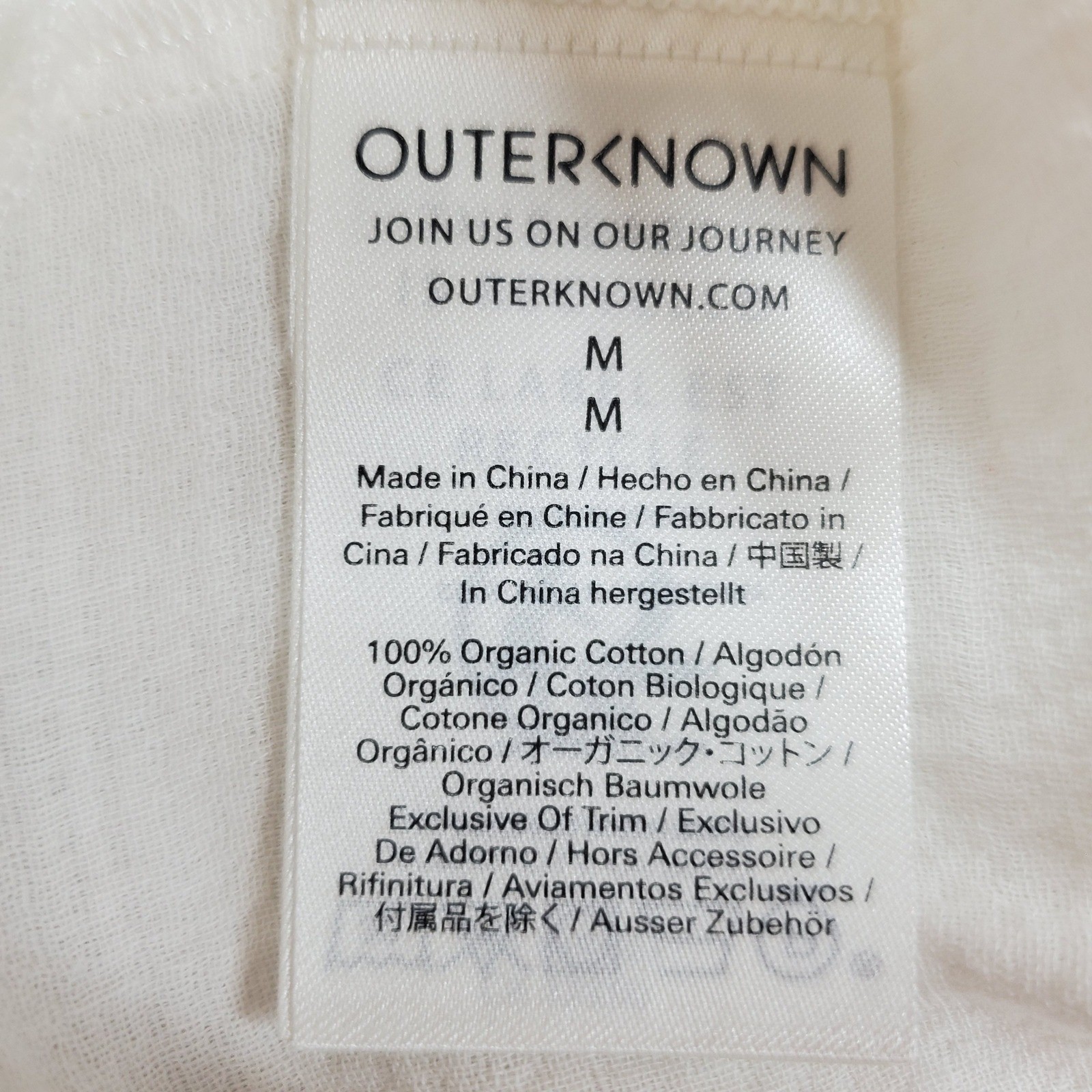 Outerknown Oasis Top Womens Medium White Bows Organic Cotton Boho Beach Coastal