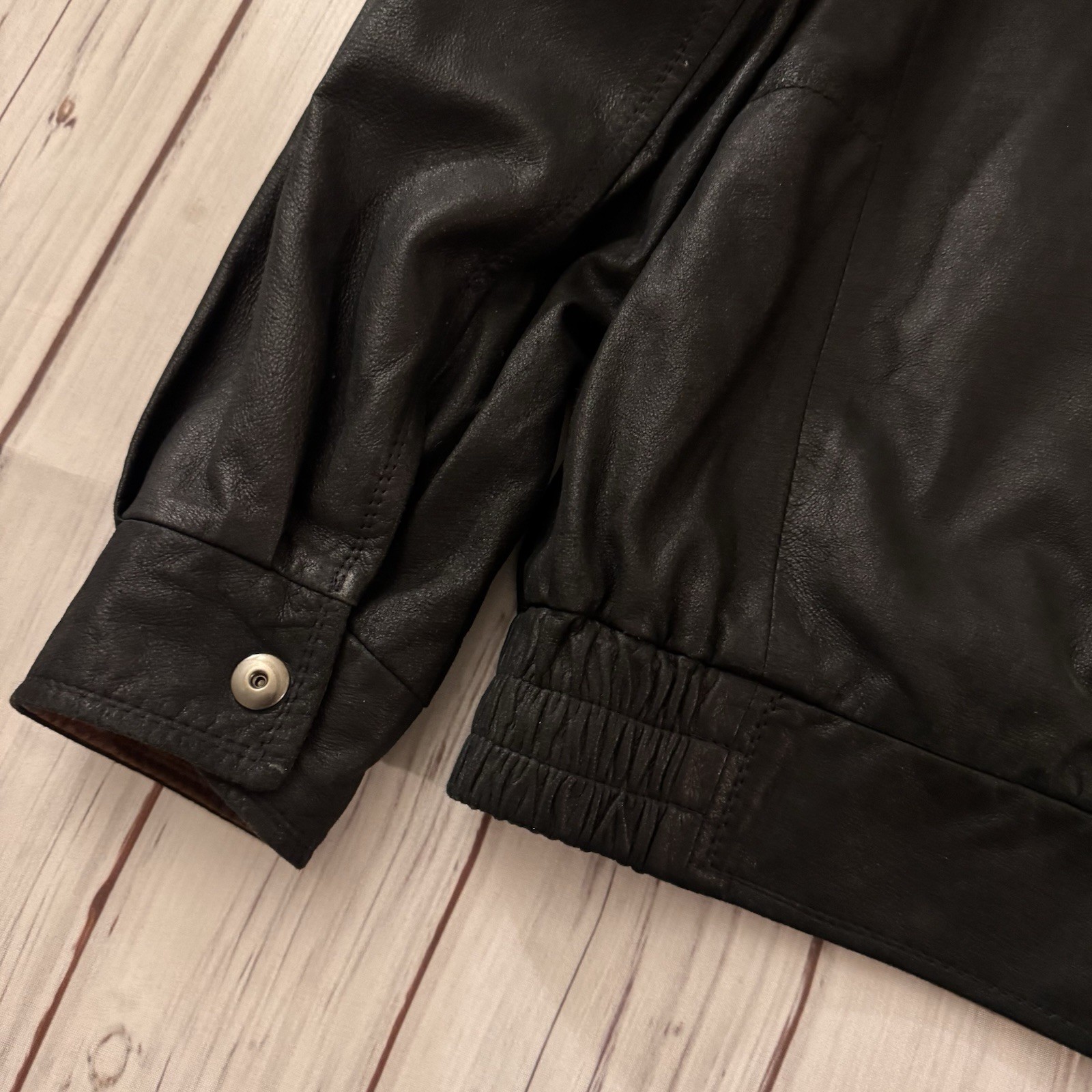 Remy Men’s Black Jacket Size 44 Zipper Button Stand-Up Collar Lined 80s Vintage