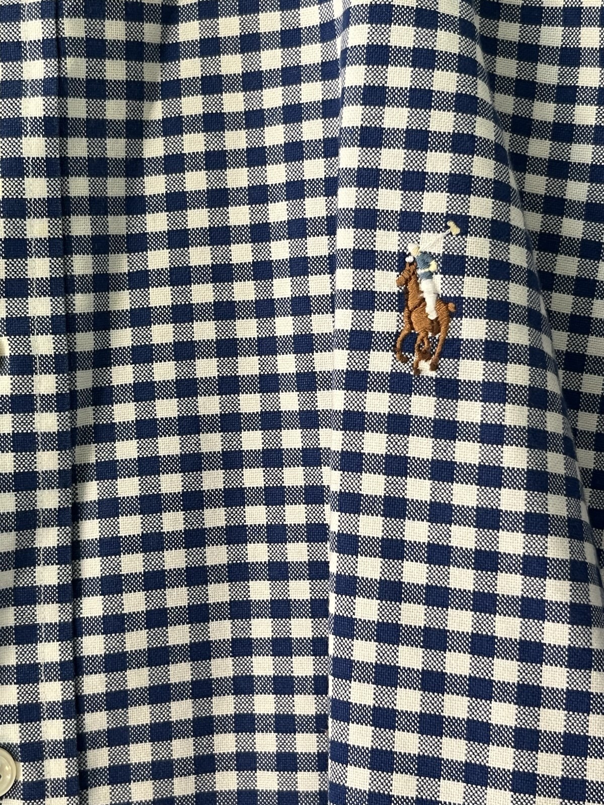 Ralph Lauren XXL Button Down Long Sleeve Shirt Gingham Horse Preppy