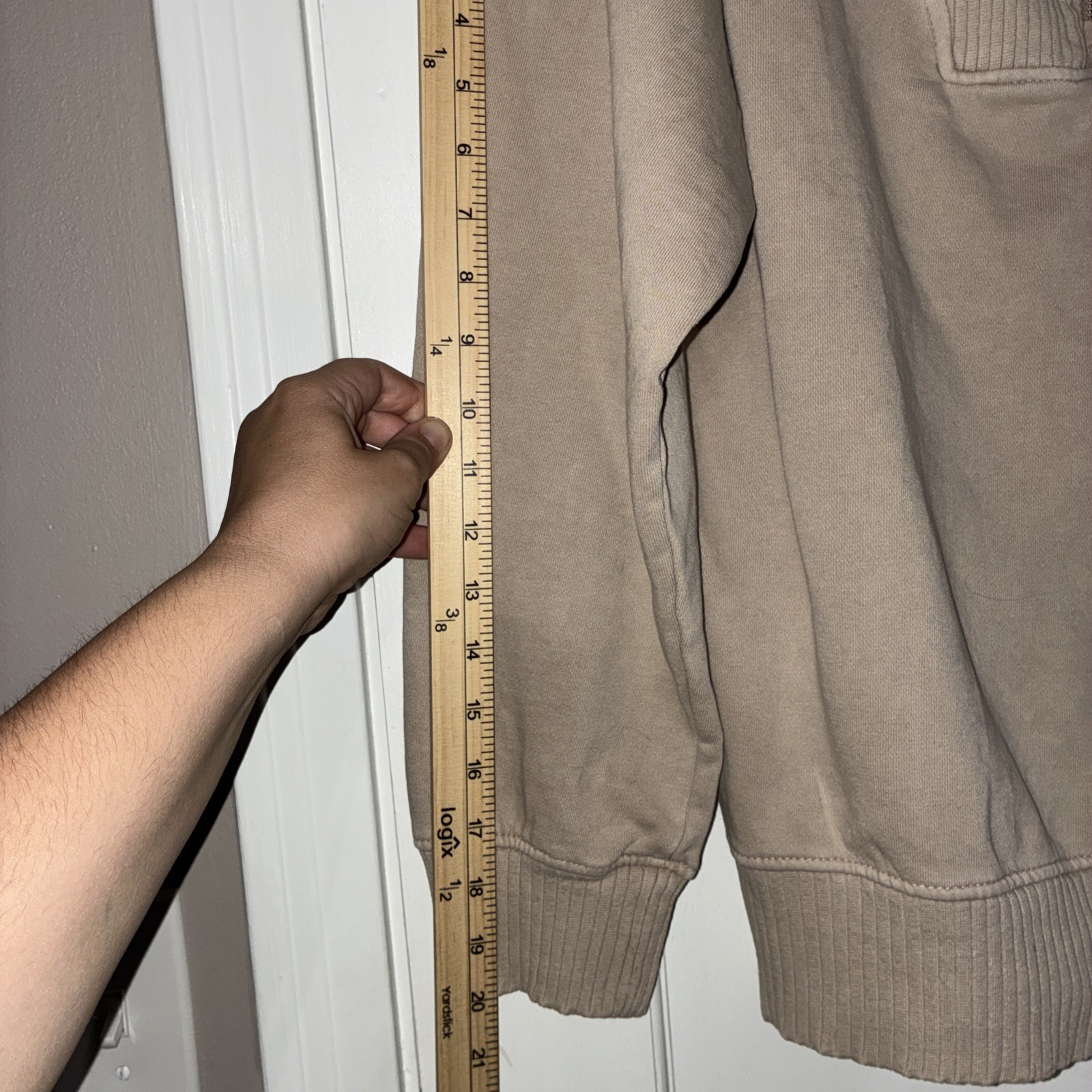 C&C California Sunwashed Quarter Zip Pullover Sweatshirt Beige Tan Womens Medium