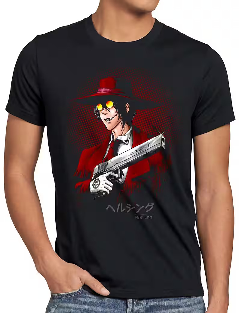 Anime Alucard Hellsing Vampire Japan Black T-Shirt, Gift For Friends