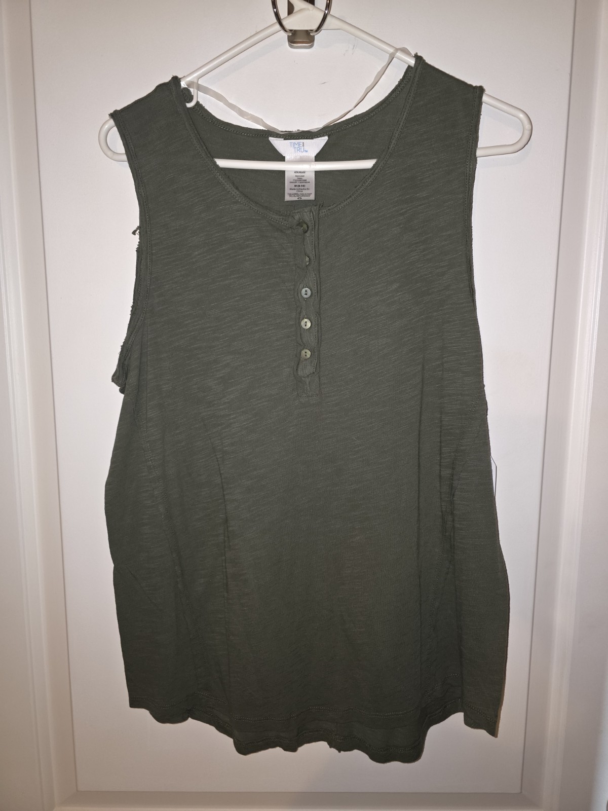 Women’s Size M ( 8-18 ) Olive Green Tank Top Time And Tru