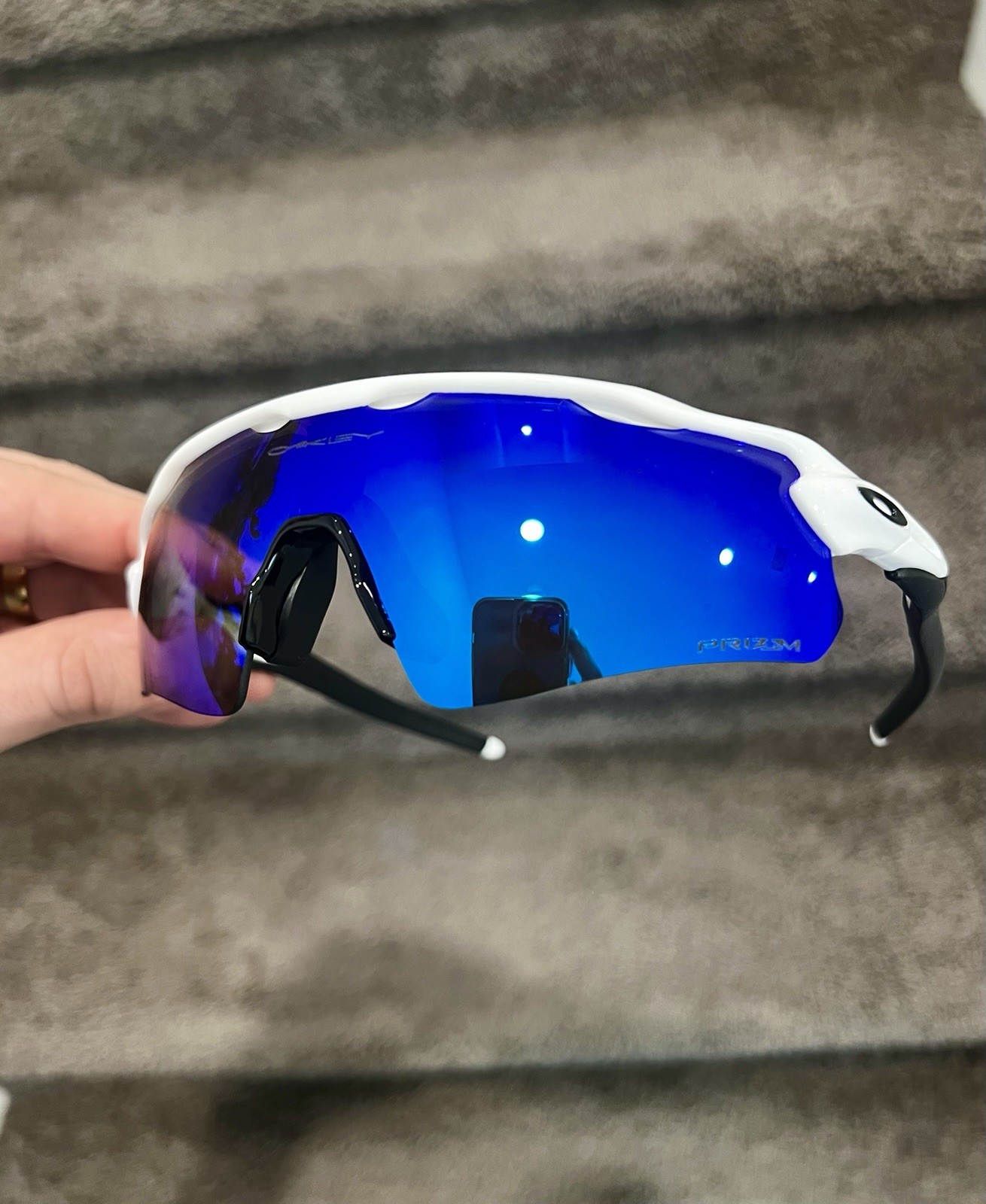 NEW Oakley Radar EV OO9208 9208 White Deep Blue Prizm 128 One Size Fits All