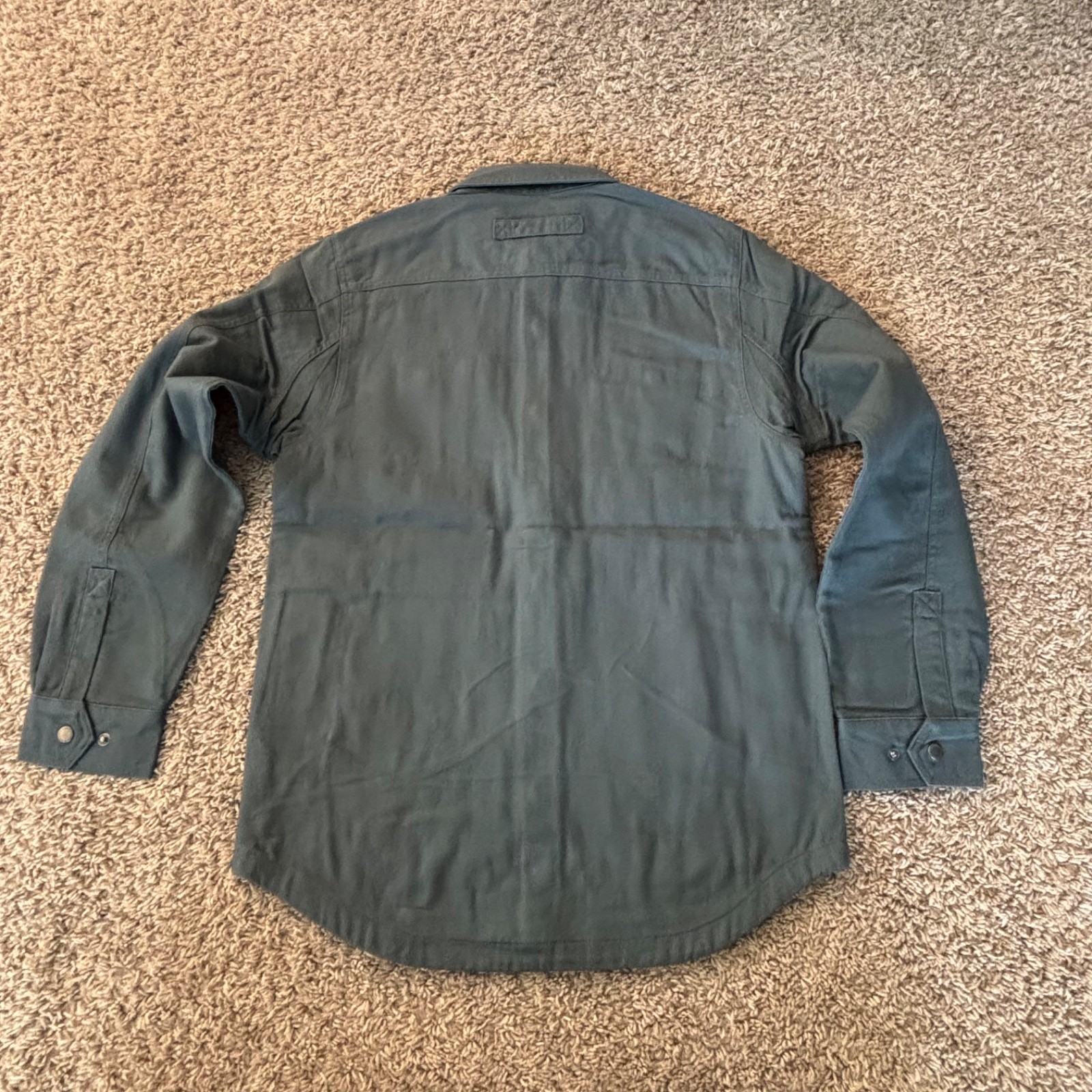 Duluth Trading Co. Jacket Mens M Dark Blue Fire Hose Flannel Lined Fit Limber