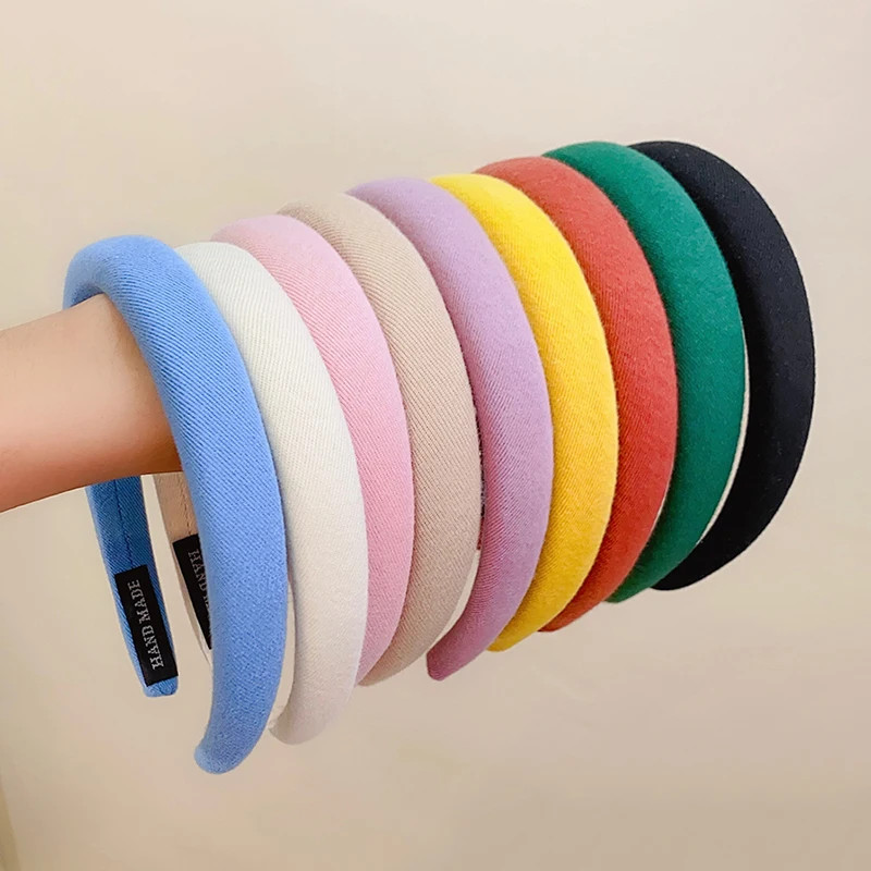 New Colorful Spong Linen Hairbands for Women Girls Fashion Hair Accessories Head