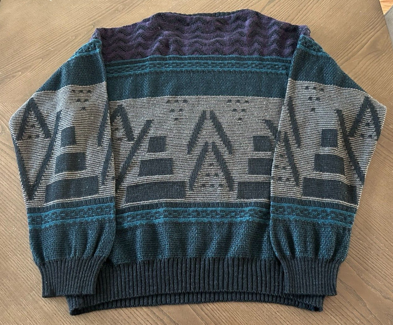 Vintage Pronto-Uomo Cosby Sweater Men’s Size L 90’s Grunge Biggie Hip Hop Italy