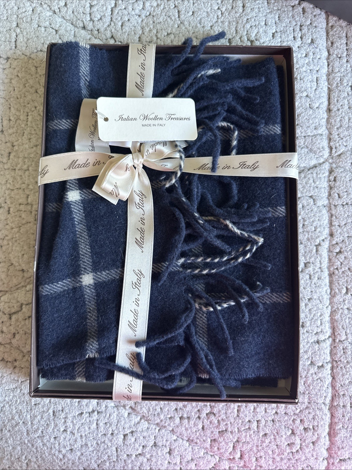 NWT Italian Woollen Treasures Luxury Men’s Pure Cashmere Soft Scarf 70″X 11″