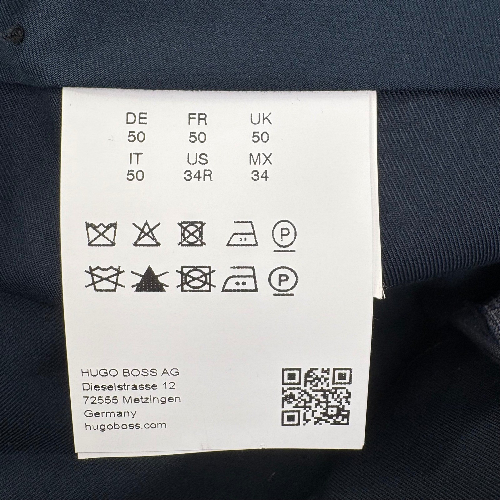 Hugo Boss Genius5 Mens Slim Fit Virgin Wool Dress Pants Blue Grey Unfinished 34R