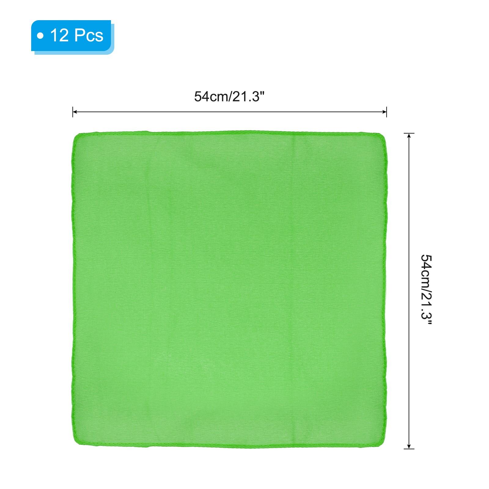 12Pcs 21″x21″ Large Solid Color Bandanas Bulk Blank Head Bandannas Green