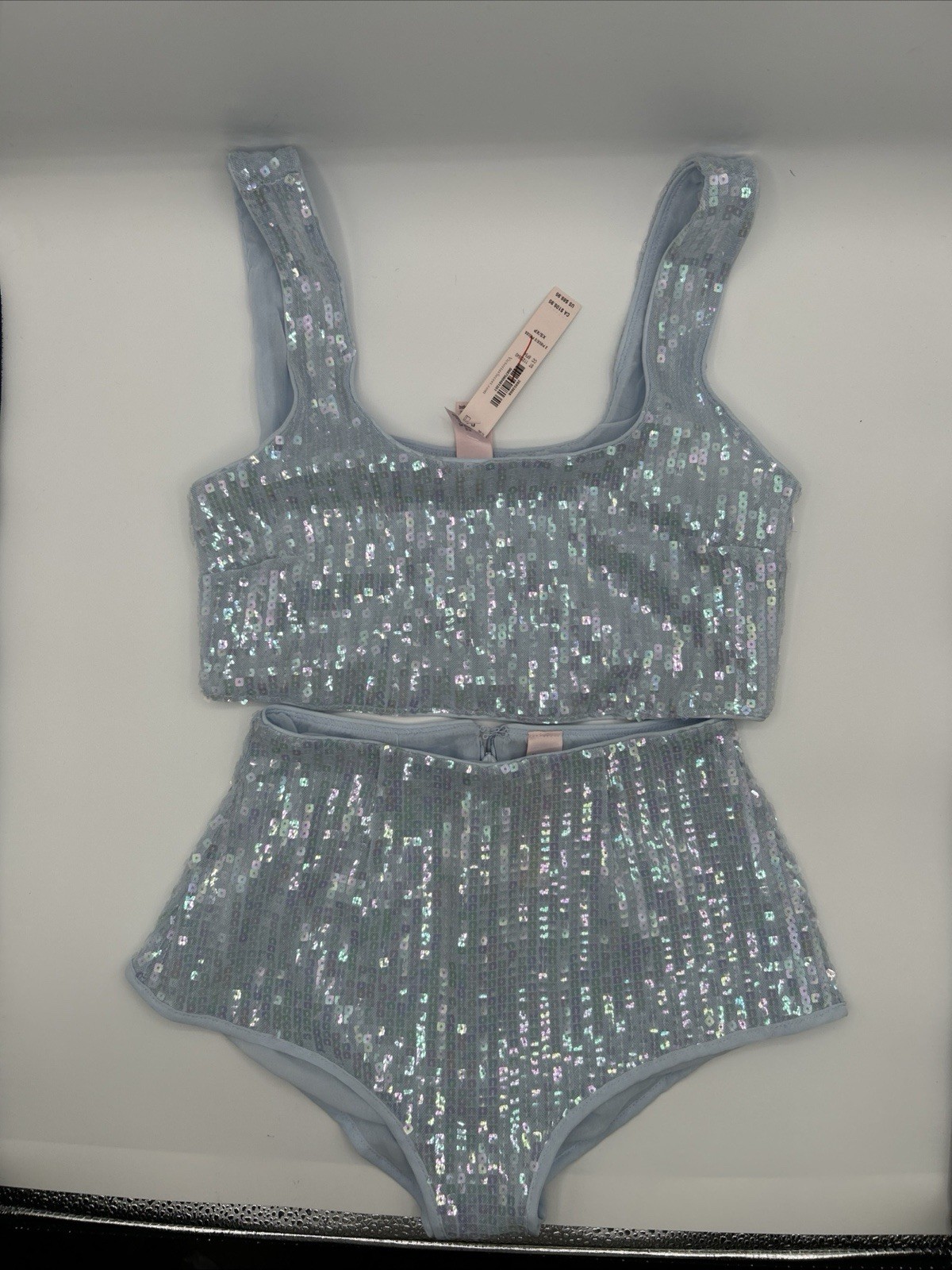 Victoria’s Secret 2 Piece Set Lingerie Light Blue Sequins Pick Your Size NWT