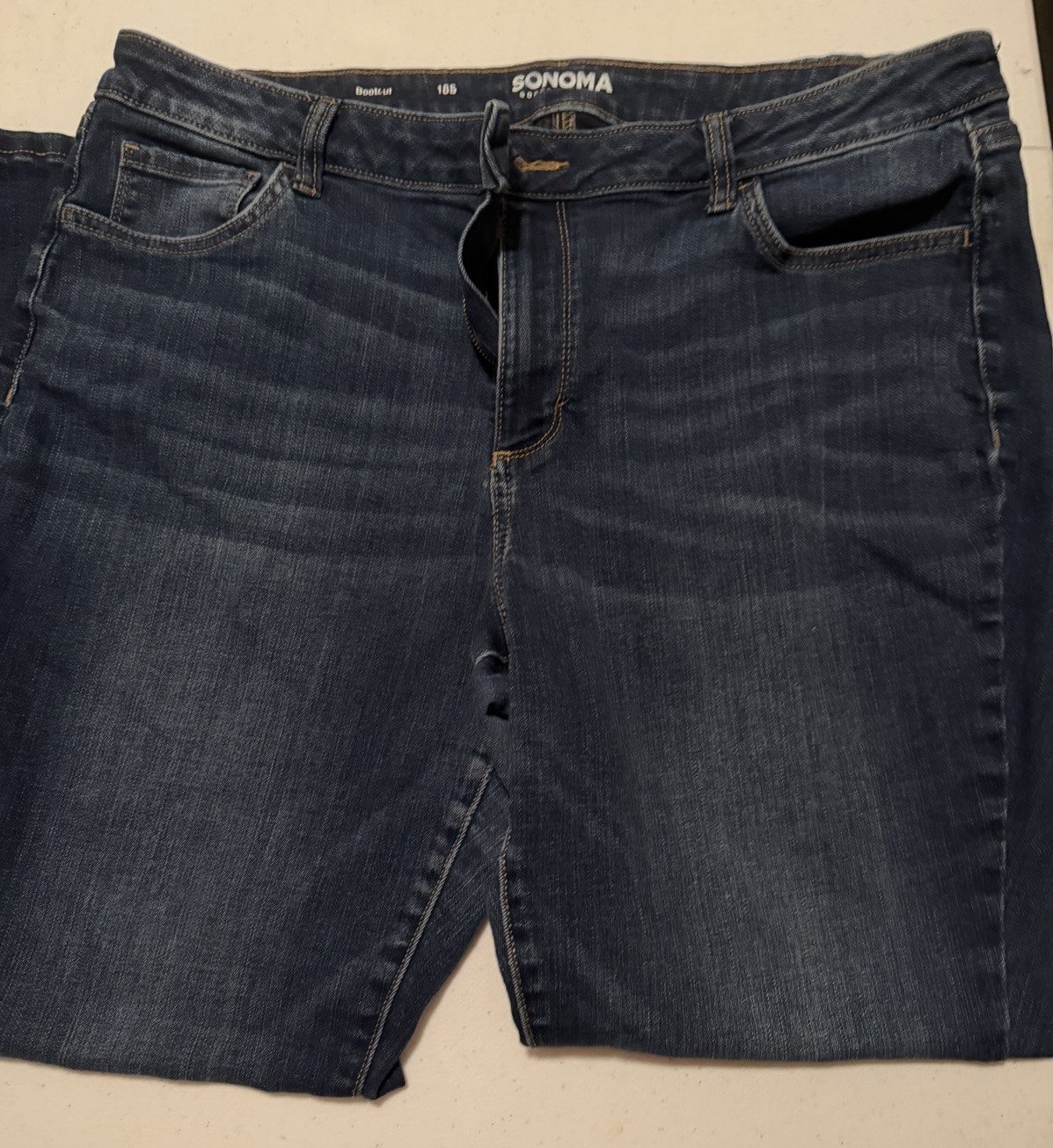Sonoma Goods for Life Women’s Bootcut Dark Wash Blue Denim Jeans Petite 18S