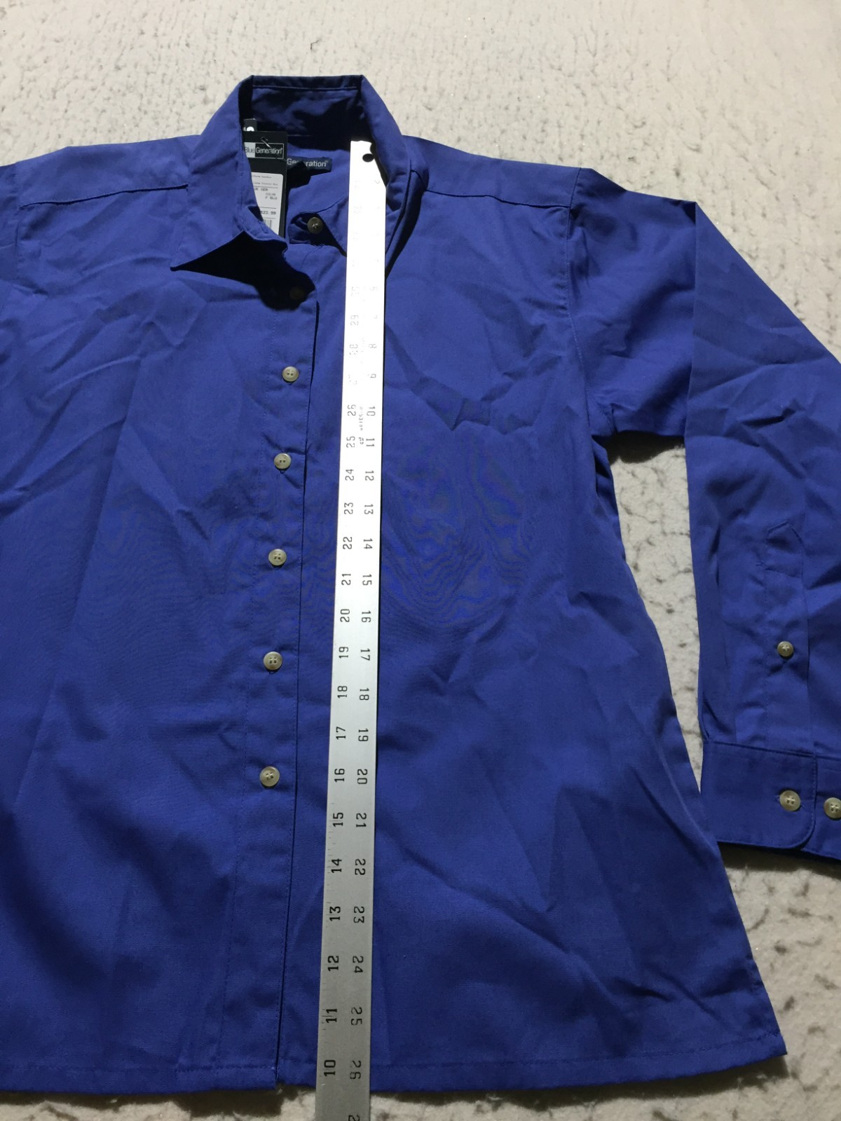 NEW Blue Generation Work Uniform Shirt Womens S Small Blue Long Sleeve Button