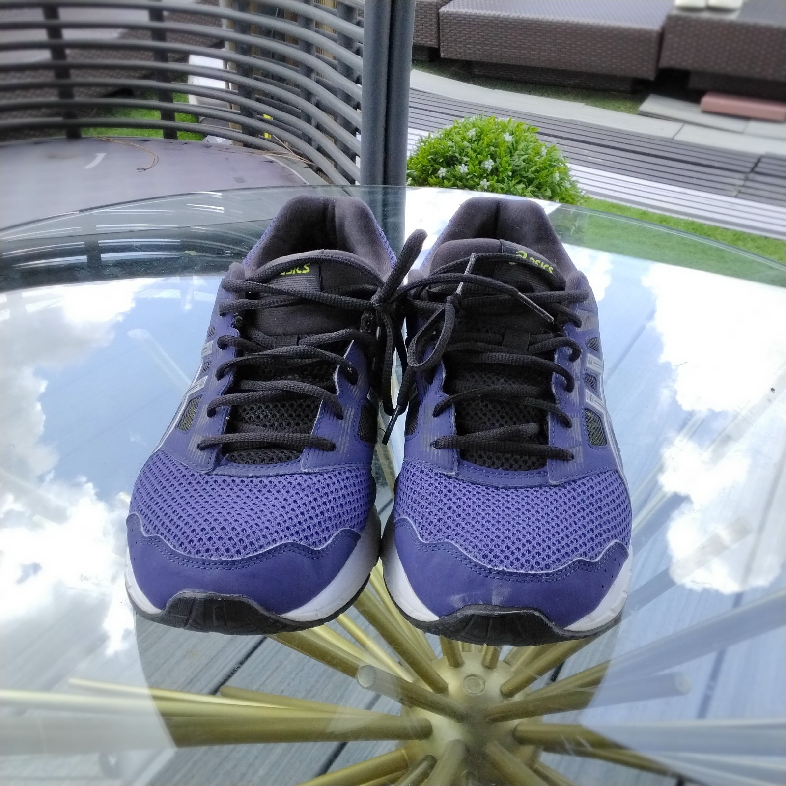 Asics Men’s Gel-Contend 5 Blue Green White Running Shoes Size US 13, EURO 48