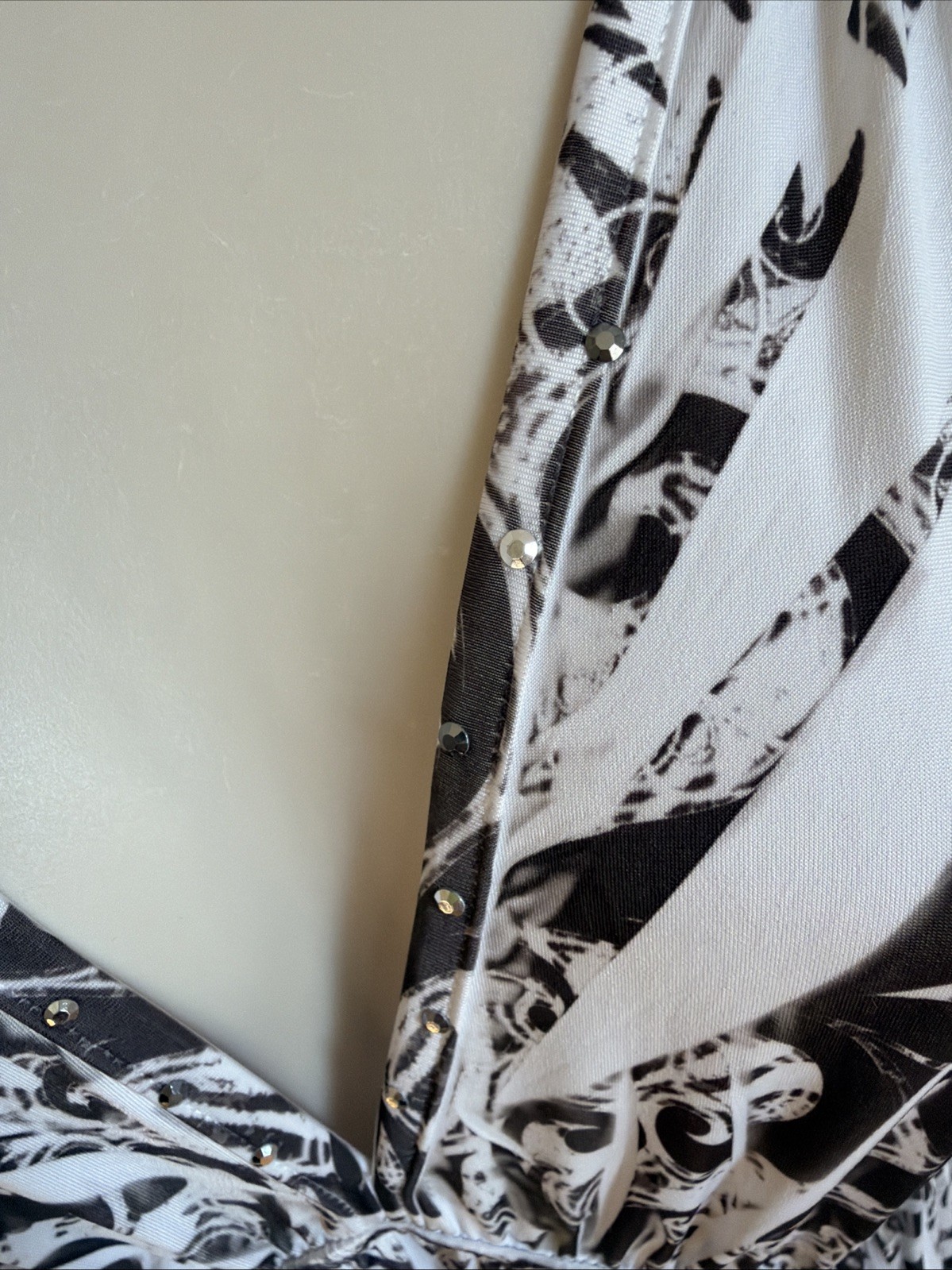 Oneworld Maxi Dress Size M Stretch Silky Jersey VNeck Empire Waist Black Floral