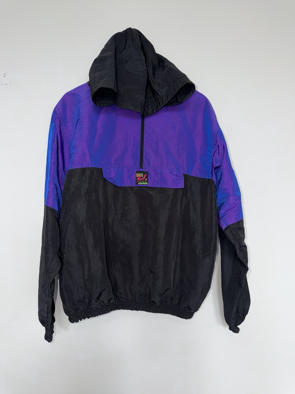 SURF STYLE Vintage 2 Pc Hooded Windbreaker/pants Iridescent Purple One Size