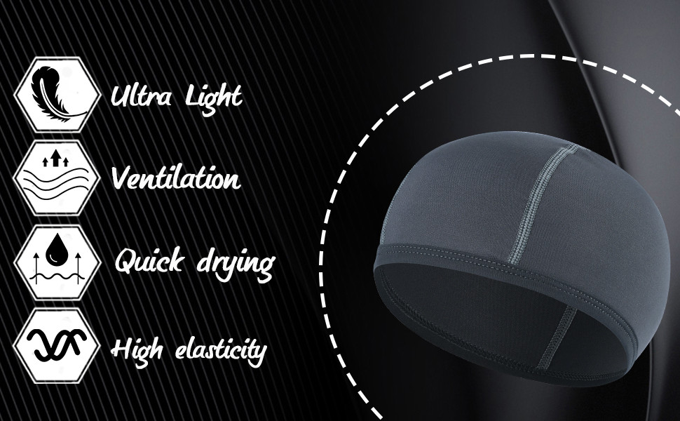 Cycling Skull Cap Breathable Sweat Absorption Beanie Cooling Under Helmet Hat