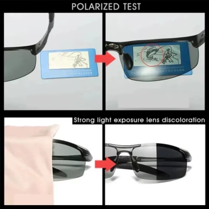 Day And Night Vision Sunglasses Polarized Smart Photochromic Sun Glasses