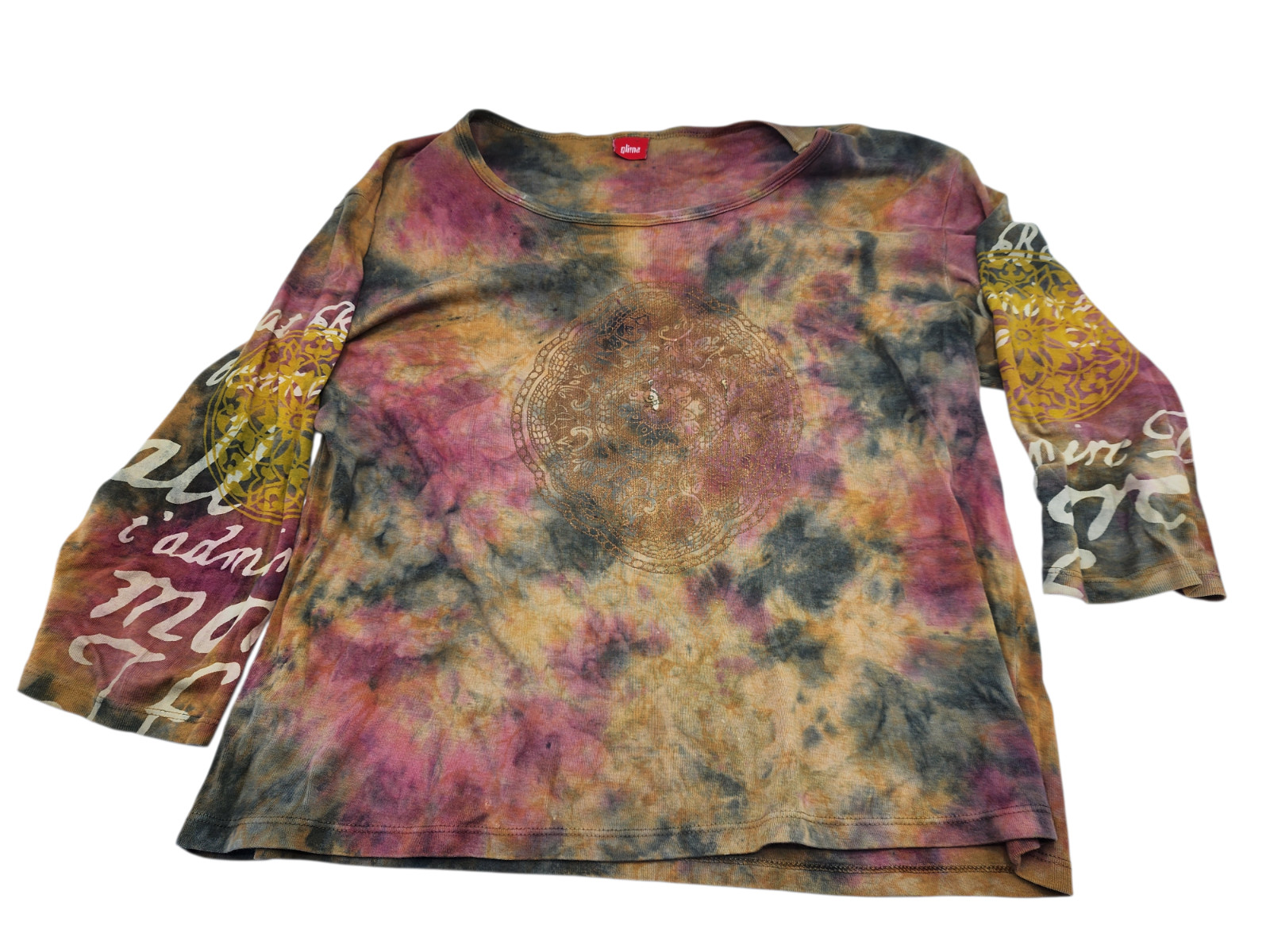 Vintage 90’s Y2K Glima Beauties Admire Shirt Cotton 3/4 Sleeve Size XL