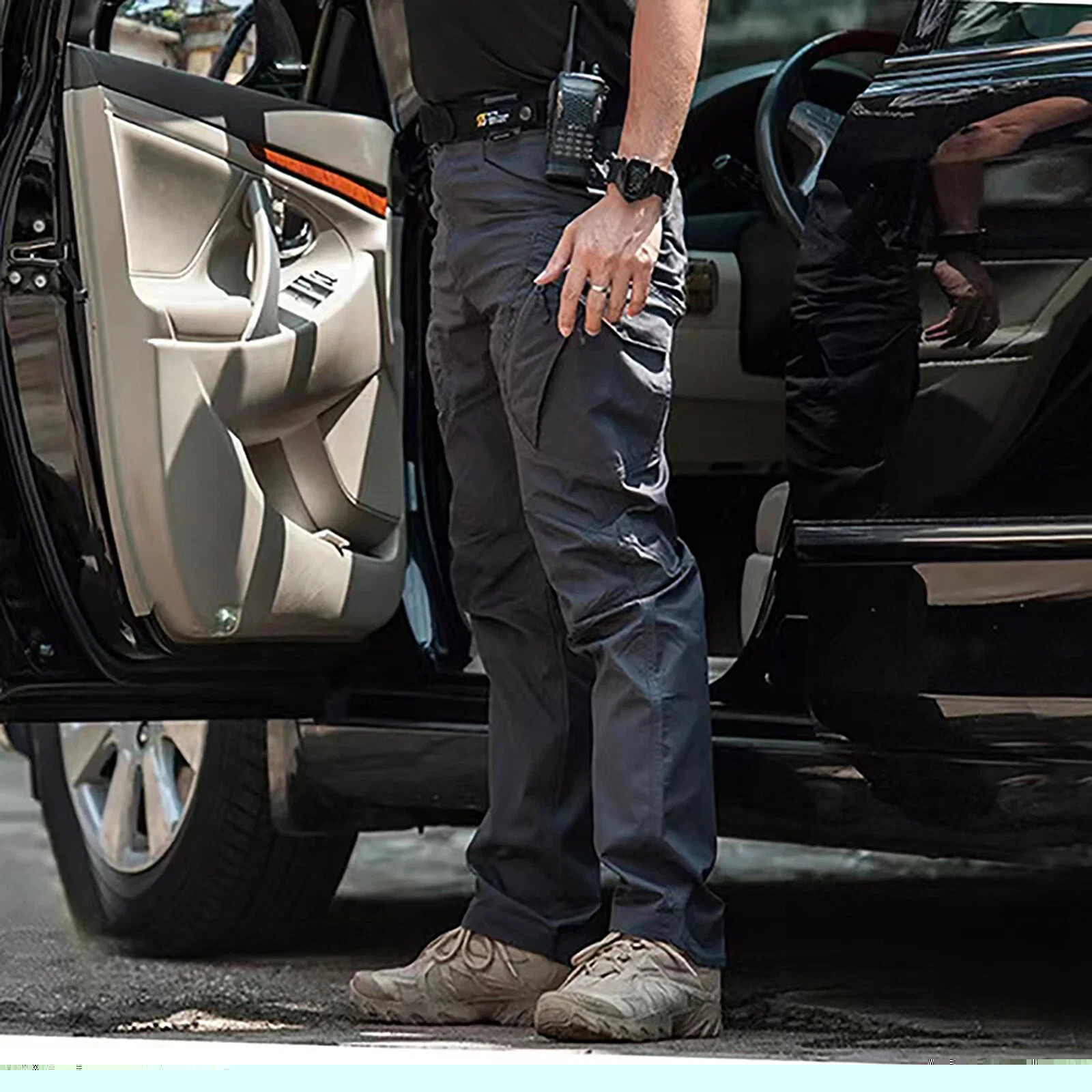Men Cargo Pants Soldier Straight-fit Tactical Work Combat Trousers Outdoor AA