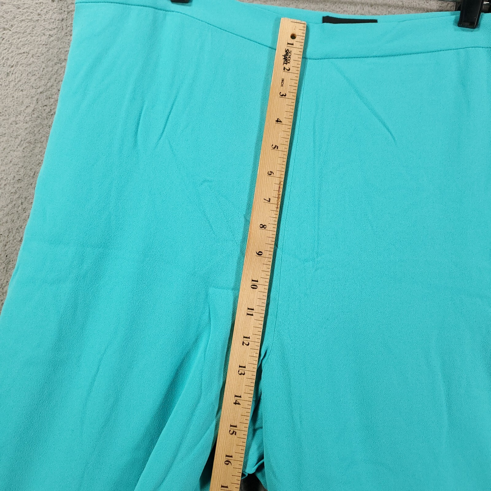 New Womens Size 16 Pants Ruffled Wide Leg Teal Blue Side Zip Waist Lined 35×29
