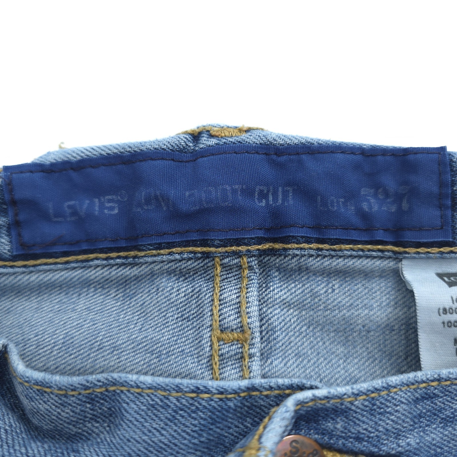 Levis Low Boot Cut 527 Jeans 36×32 Mens Low Rise Distressed 00s Alternative Y2K