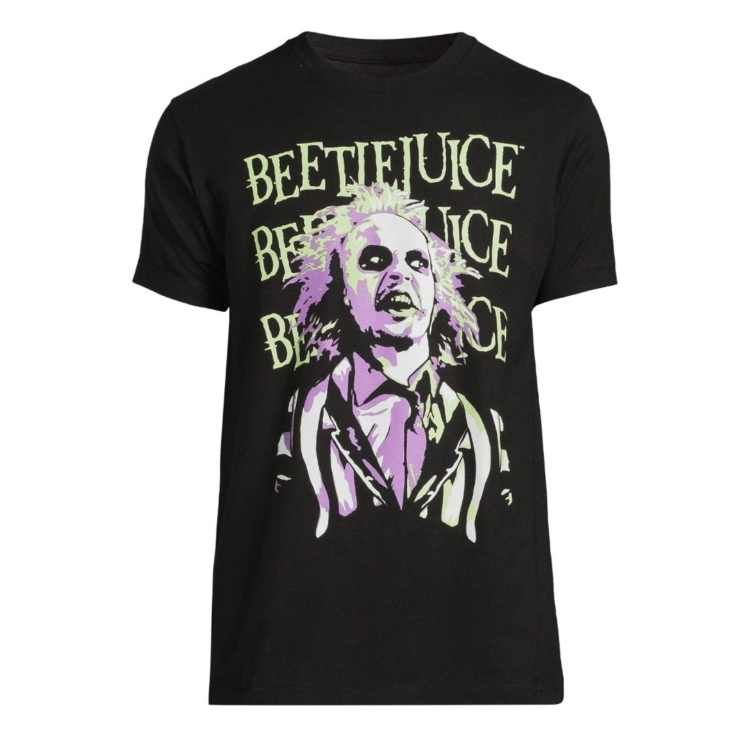 Beetlejuice Men’s Large Graphic Tee with Short Sleeves