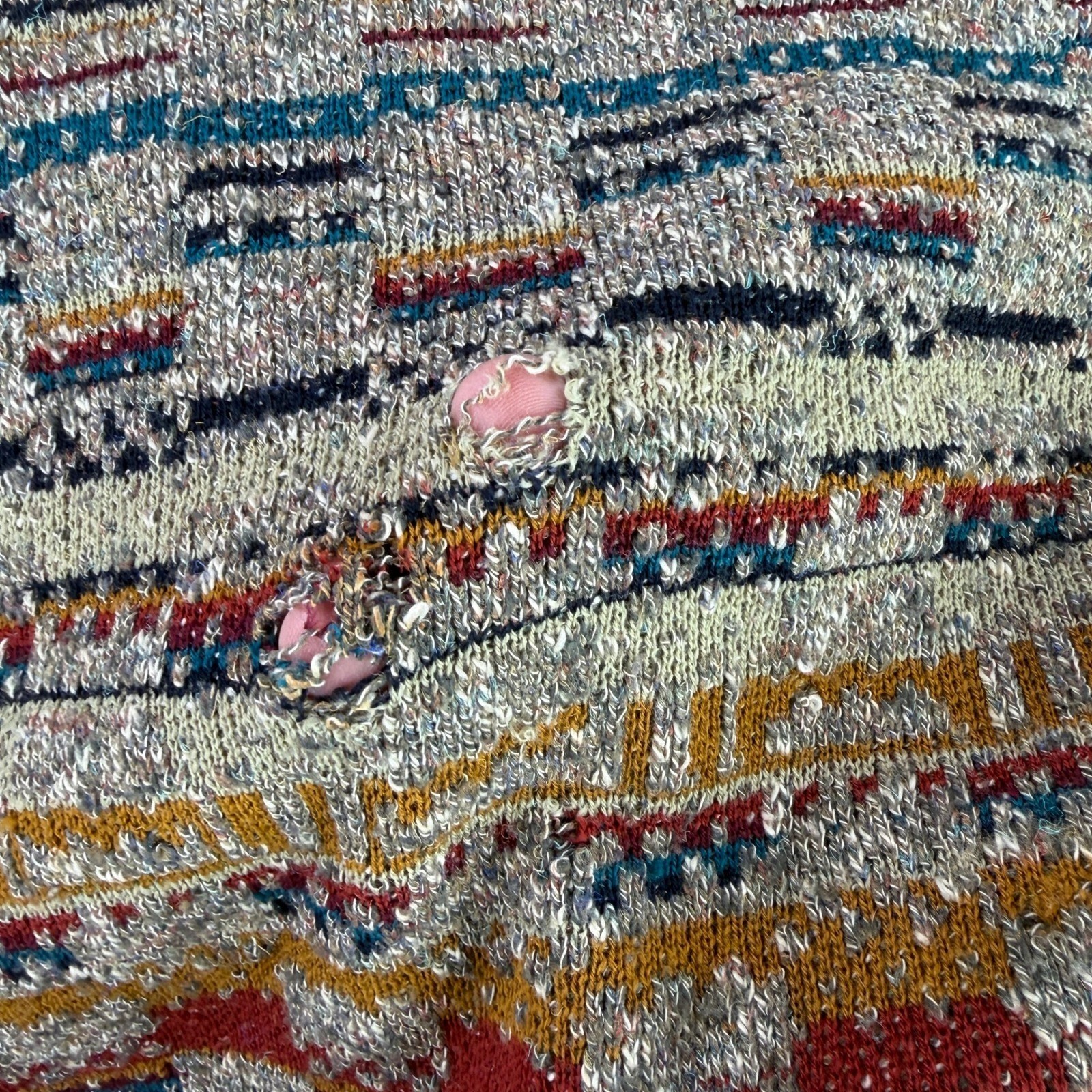 Missoni Sport Sweater Men Large Multicolor Geometric Wool Blend Made in Italy