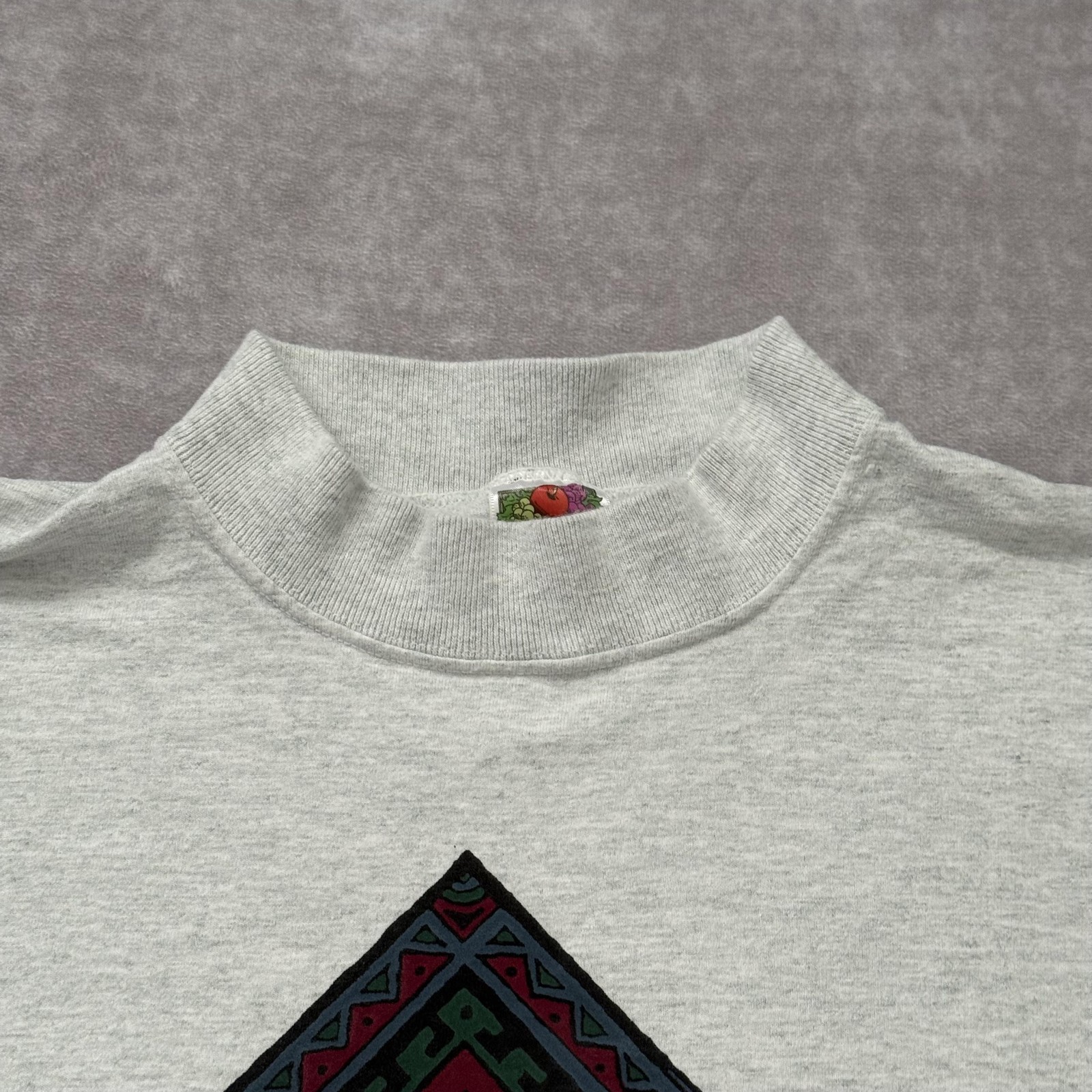 Vintage 90s Colorado Shirt Mens XL Gray Mock Neck Long Sleeve Ski