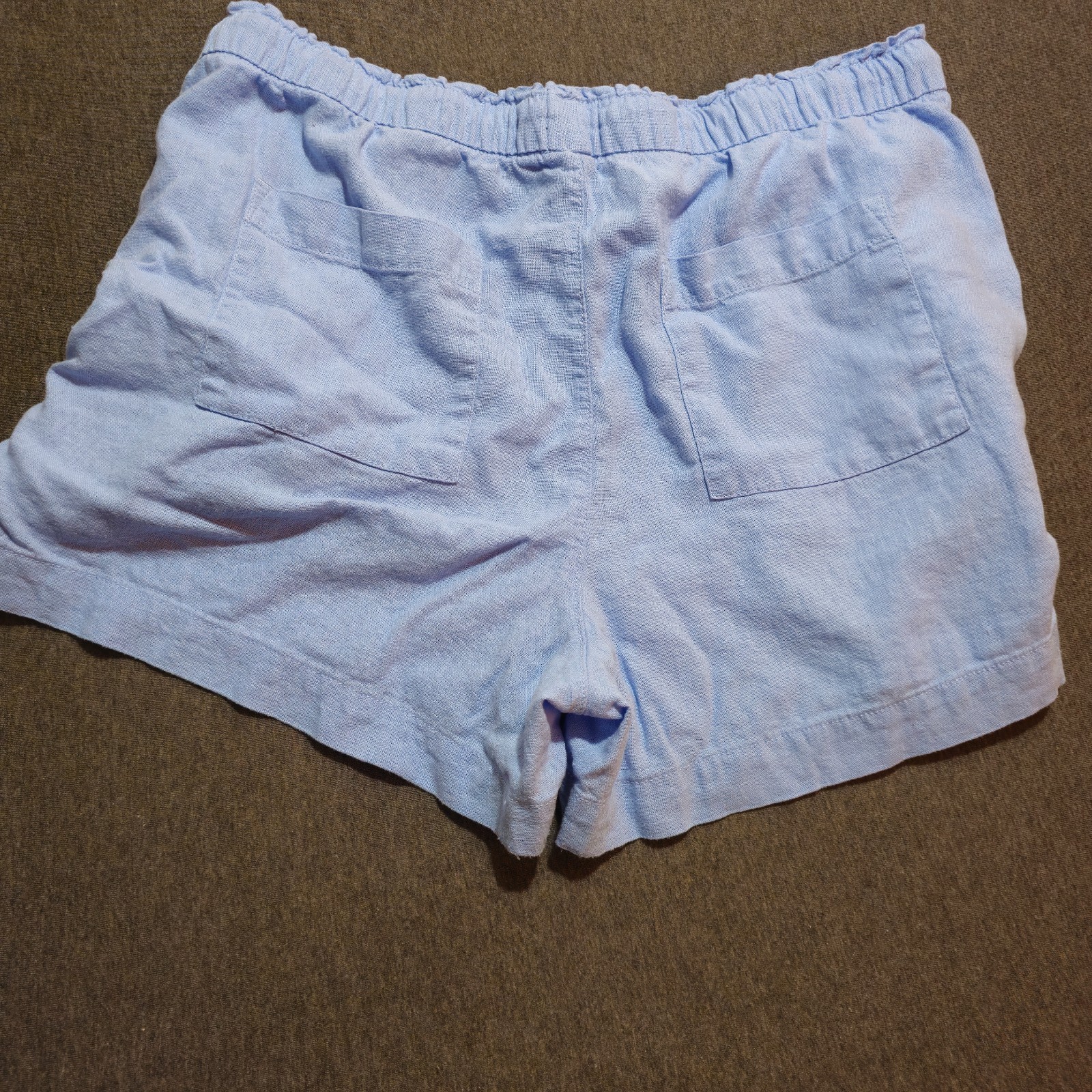 GAP Blue Linen Blend Drawstring Pull On Summer Casual Shorts Size Large