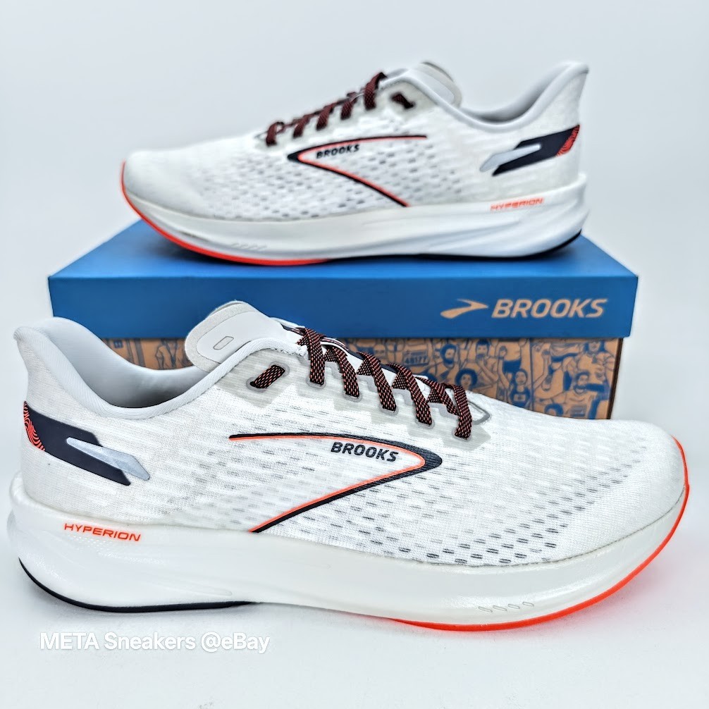 Brooks Hyperion US 13 Men’s White Black Orange Speed Lightweight Neutral Run New