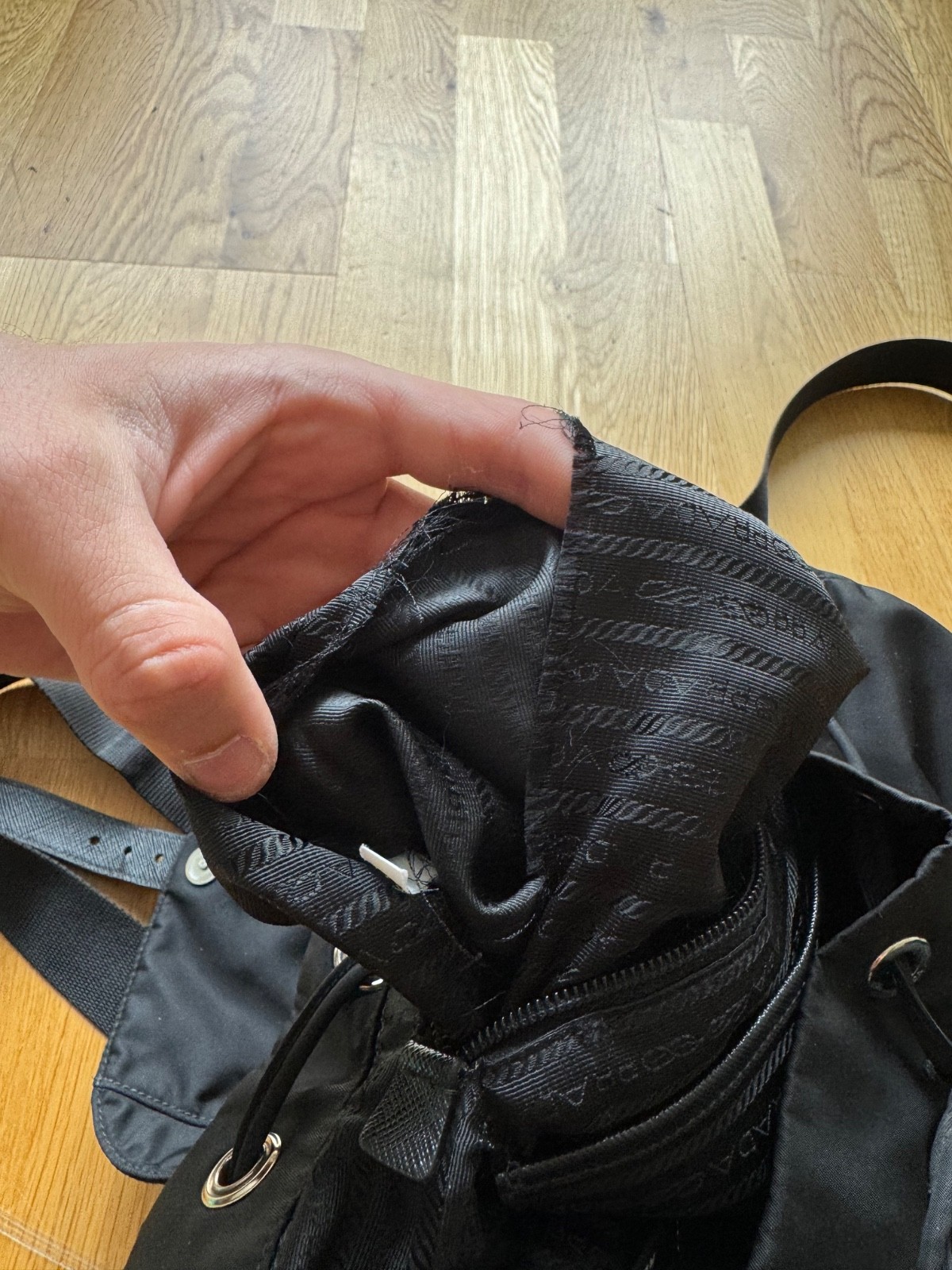 PRADA Re Nylon Buckle Closure Backpack Medium Black Nylon