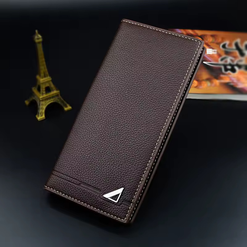 Mens Long Wallet Slim Leather Bifold Credit Card Holder Clutch Purse Black