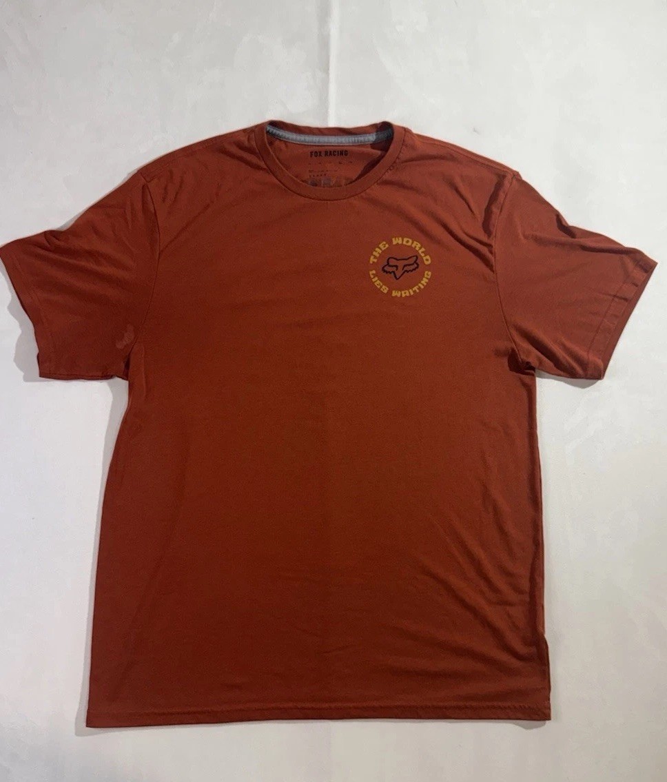 Fox Racing Hero Dirt Club Graphic T-Shirt Men’s XL Orange Tech Tee MTB