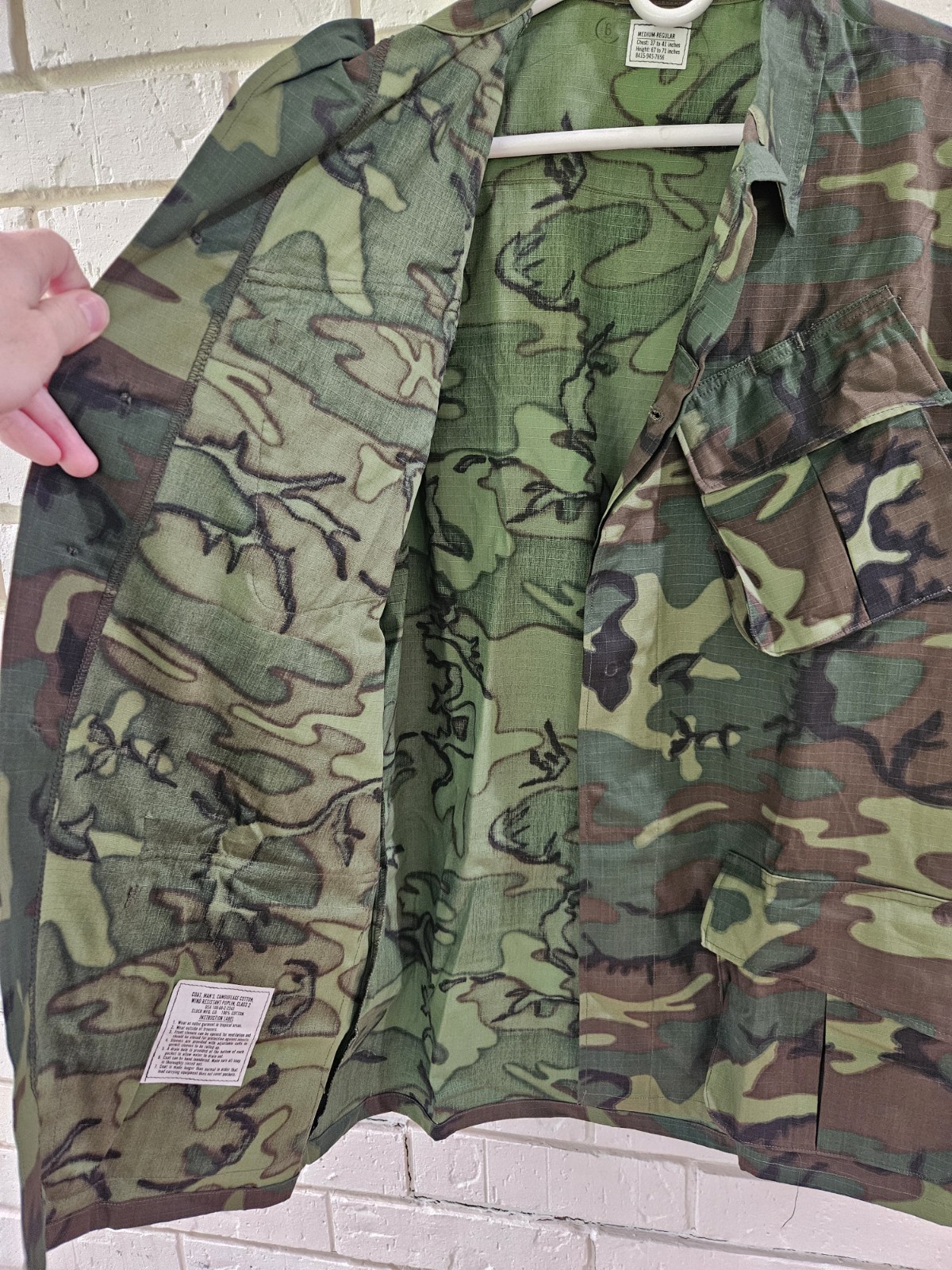 Vtg Vietnam Era ERDL Jungle Jacket Fatigue Poplin Med-Reg/ Mint-New Old Stock