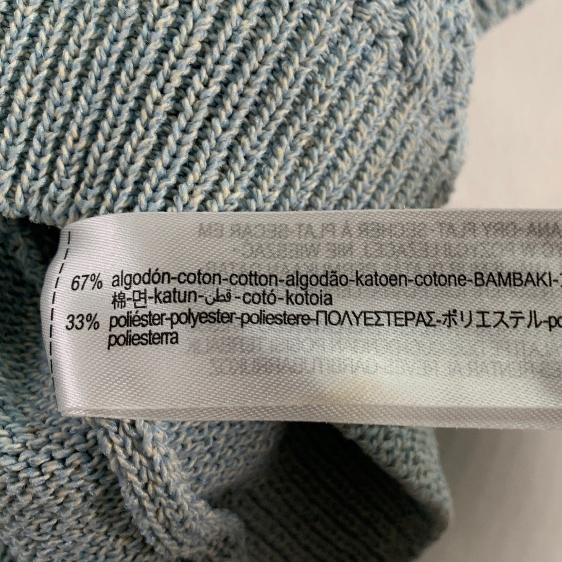 Zara S Womens Dusty Blue Cropped Cableknit Pull Over Vest Crewneck