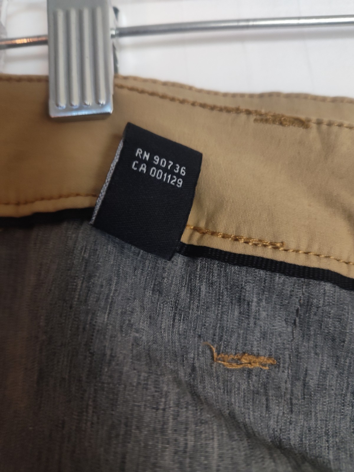 Kenneth Cole Gusseted 34×32 Slim Chino Performance Functional Tan Mens Pants