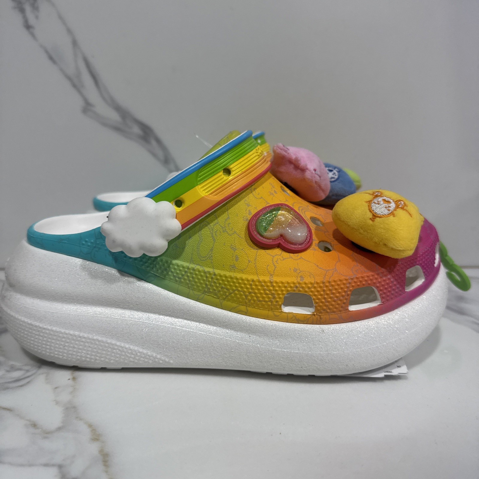 Crocs x Care Bears Crush Clogs Men 4 Women 6 Rainbow Platform Jibbitz Light Up
