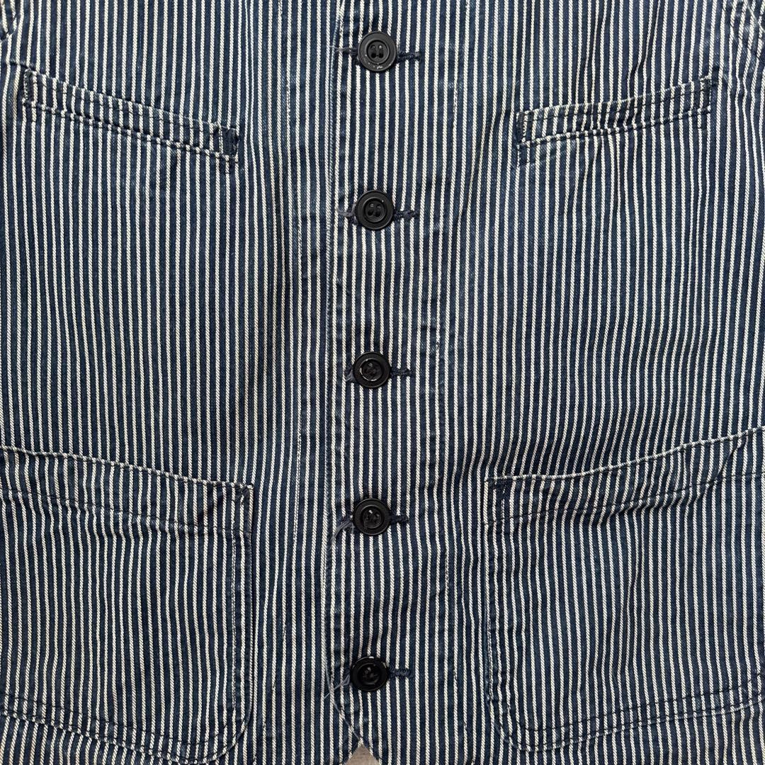 Sugar Cane Hickory Denim Work Vest Size 38 Medium Made In USA Toyo Enterprise
